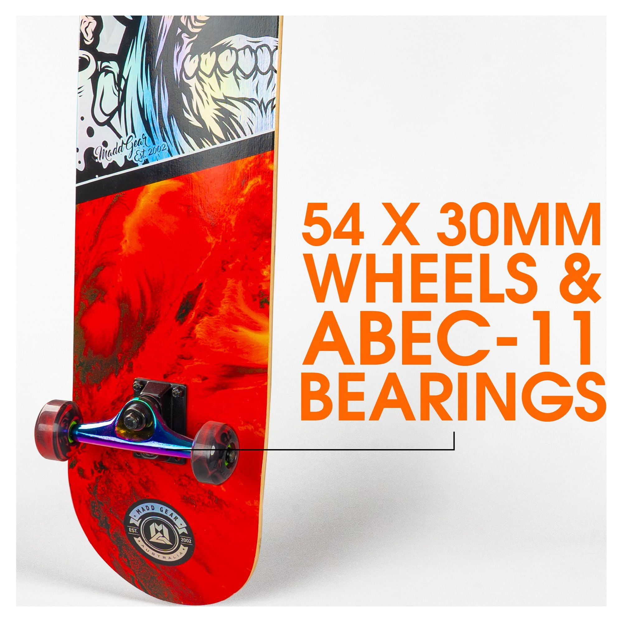 Madd Gear Skateboard 31 x 8 Inch Grind Complete Canadian Maple Deck Pro Aluminum Oil Slick Trucks - Image 9