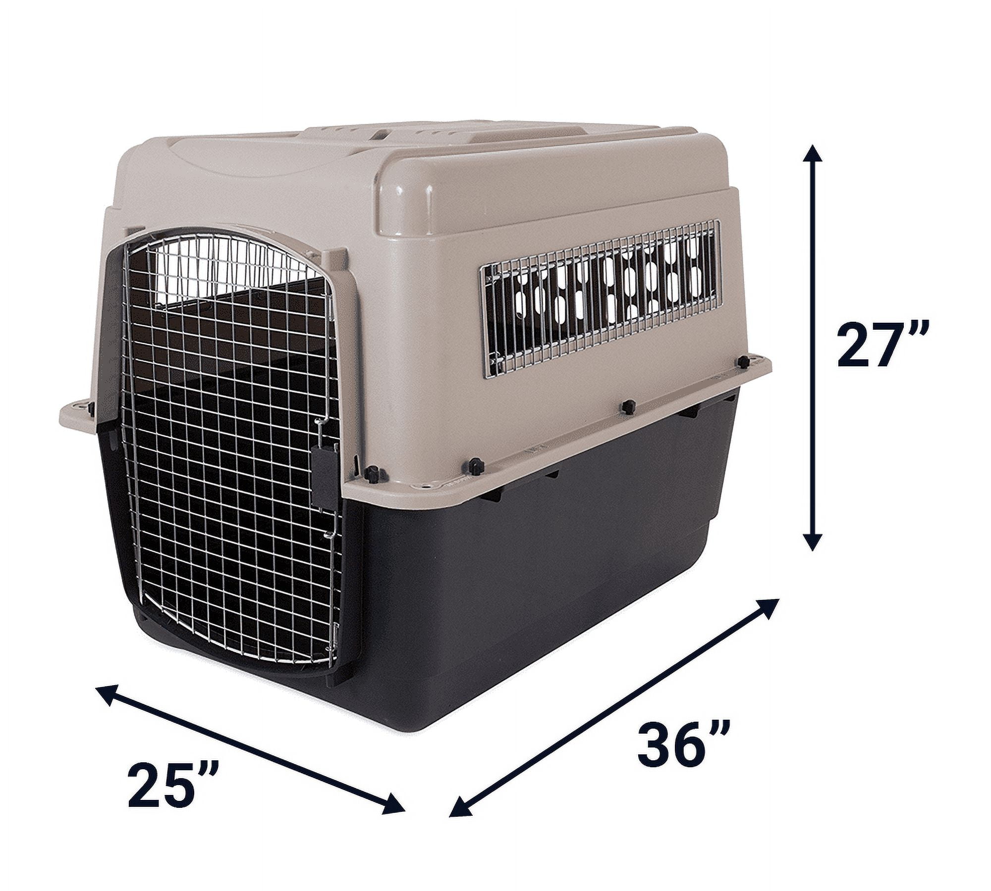 Petmate® Ultra Vari Plastic Travel Dog Kennel 36" for Medium to Large Pets 50-70 lbs, Taupe/Black - Image 4