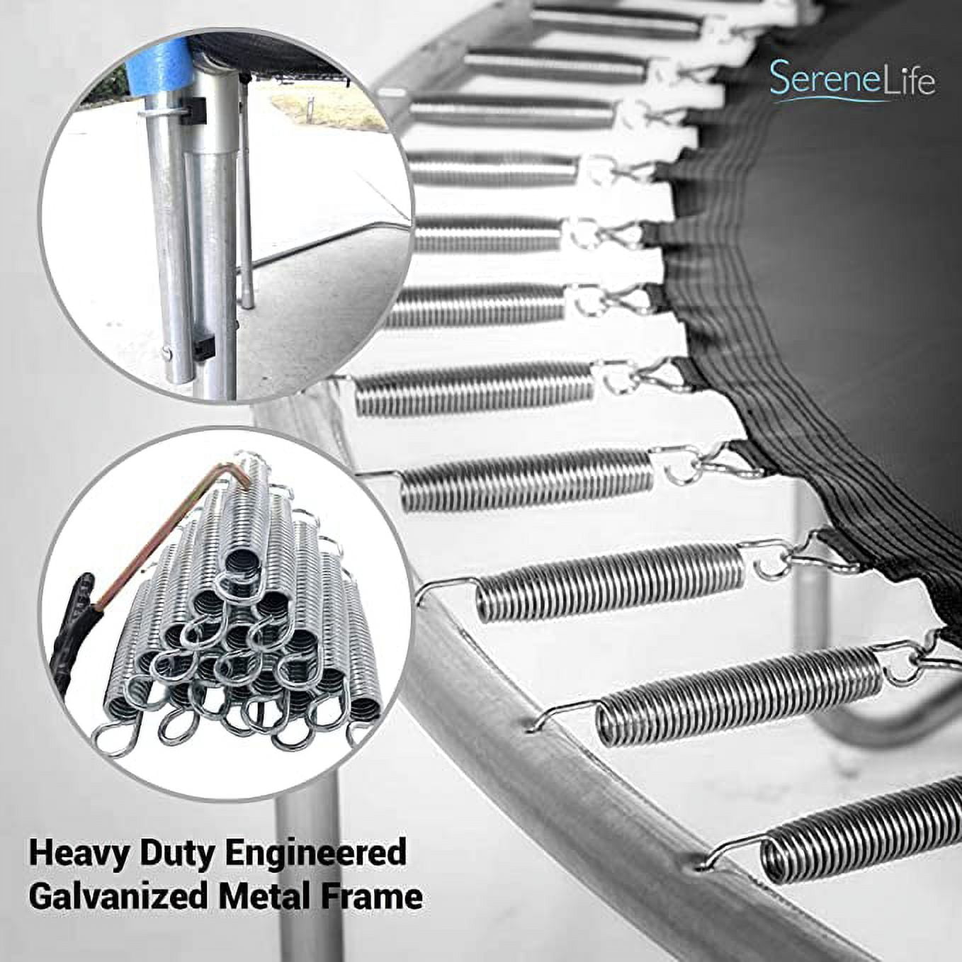 SereneLife 5FT 10FT Exercise Trampoline W/ Enclosure Net Outdoor Jump Rectangle Trampoline, Blue - Image 6