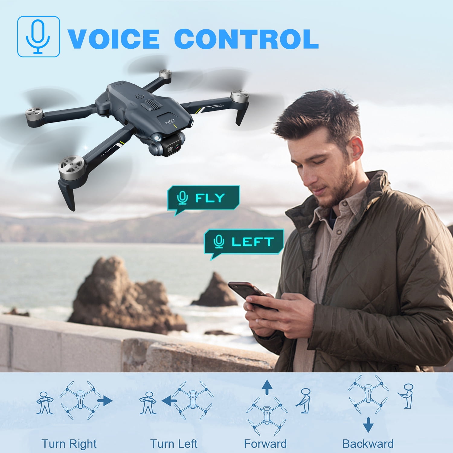 4DRC V28 Drone With 1080P Camera for Adults Foldable FPV RC Quadcopter Drone with Brushless Motor and 2 Batteries for Play outdoor black - Image 10