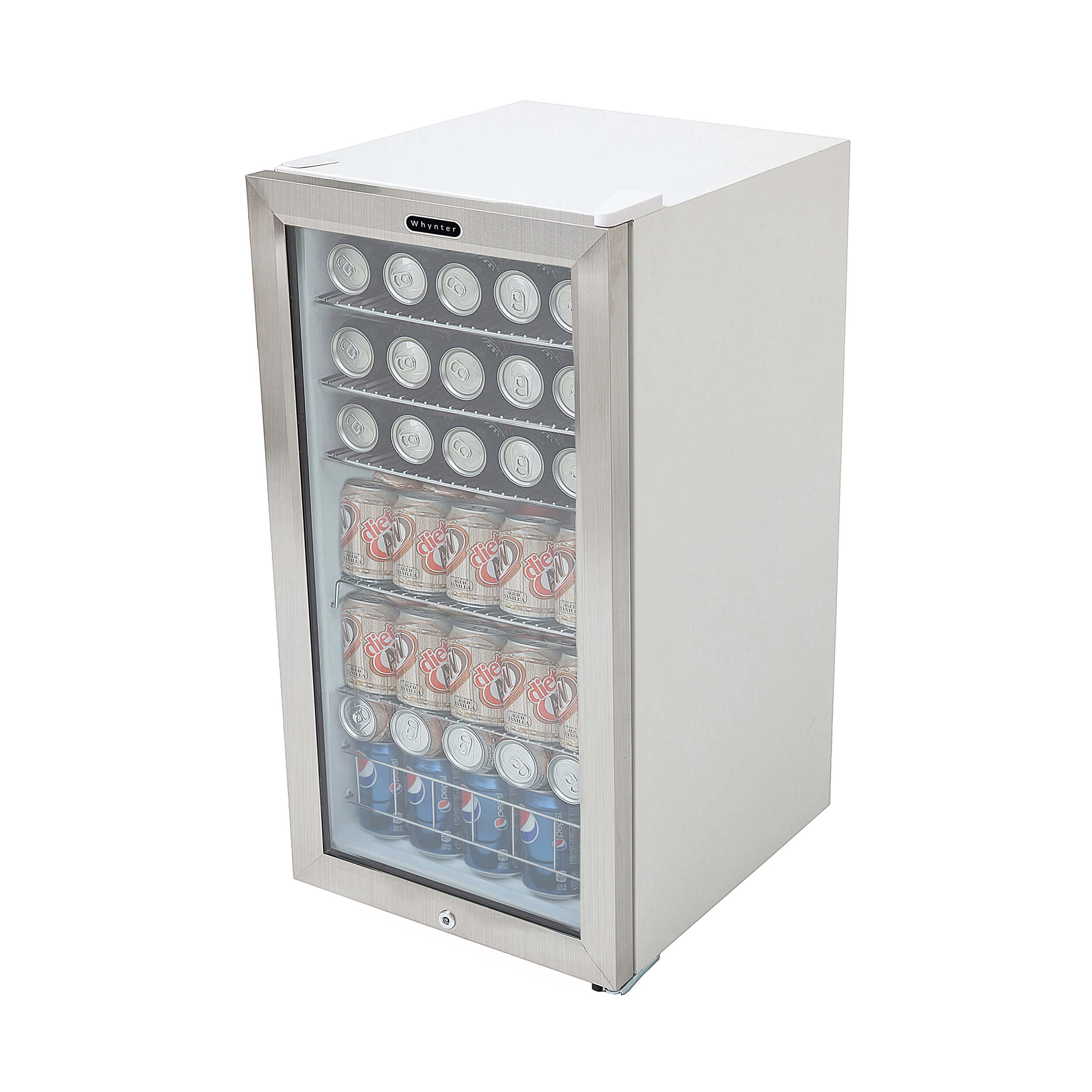 Whynter 3.3 Cubic Foot Beverage Center Fridge with Lock Stainless Steel - Image 10