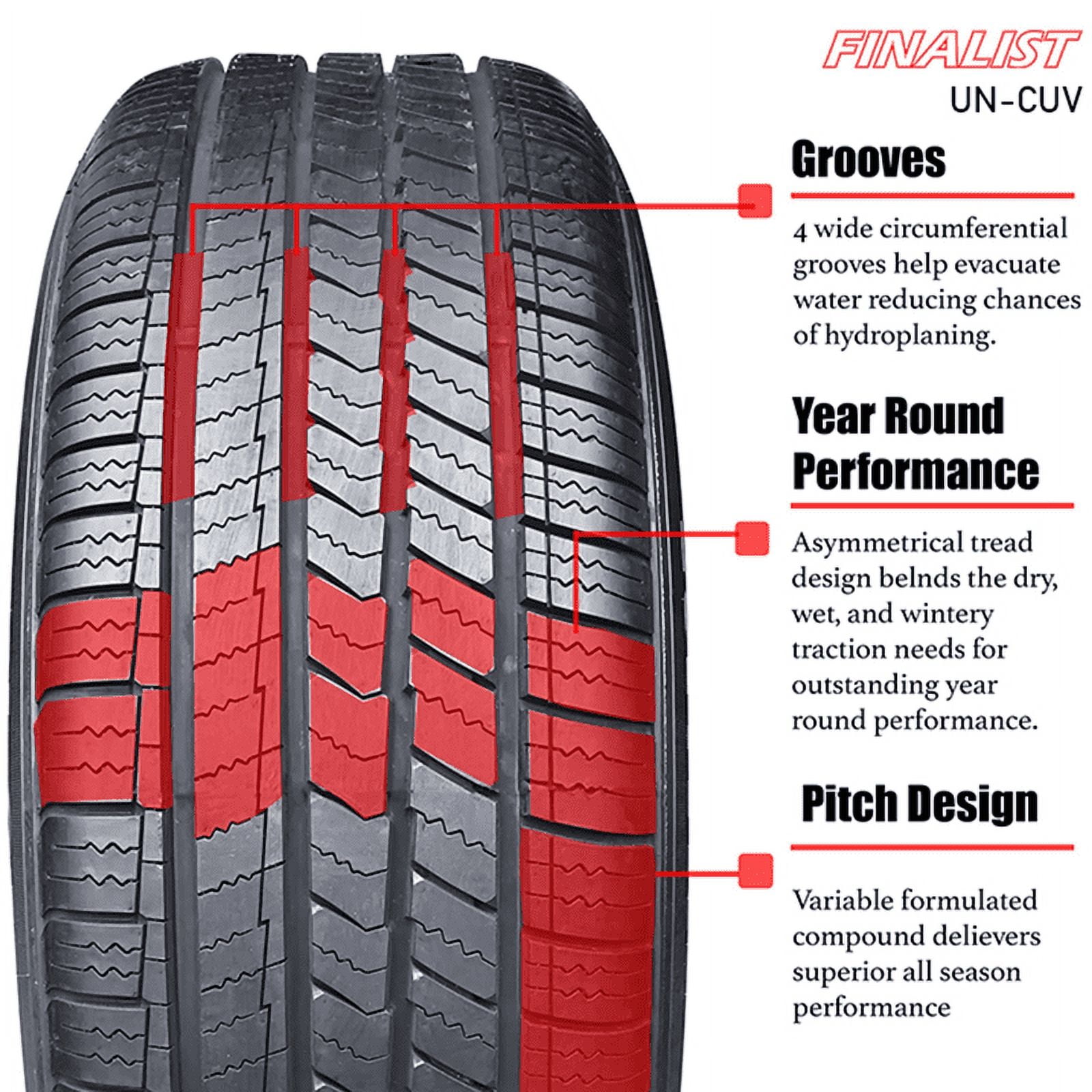 Finalist UN-CUV 215/70R16 100H All Season Crossover CUV SUV A/S High Performance Tire 2215/70/16 (Tire Only) - Image 4