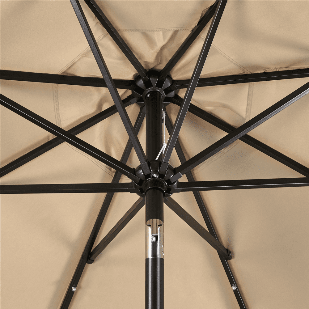 Renwick 9ft Outdoor Market Patio Umbrella with 32 LED Lights, Tan - Image 7