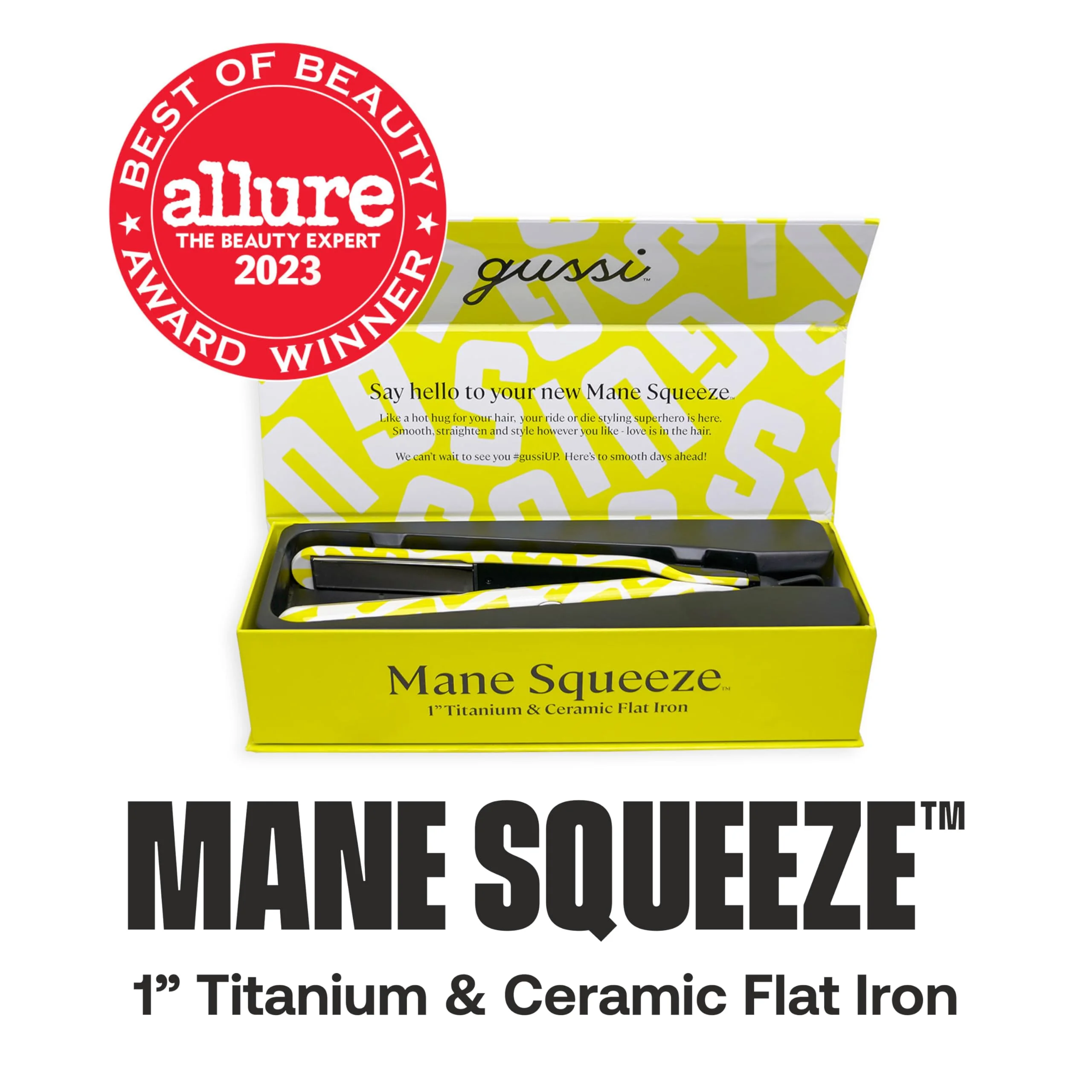 Gussi Hair Mane Squeeze 1" Titanium & Ceramic Flat Iron Hair Straightener - Image 5