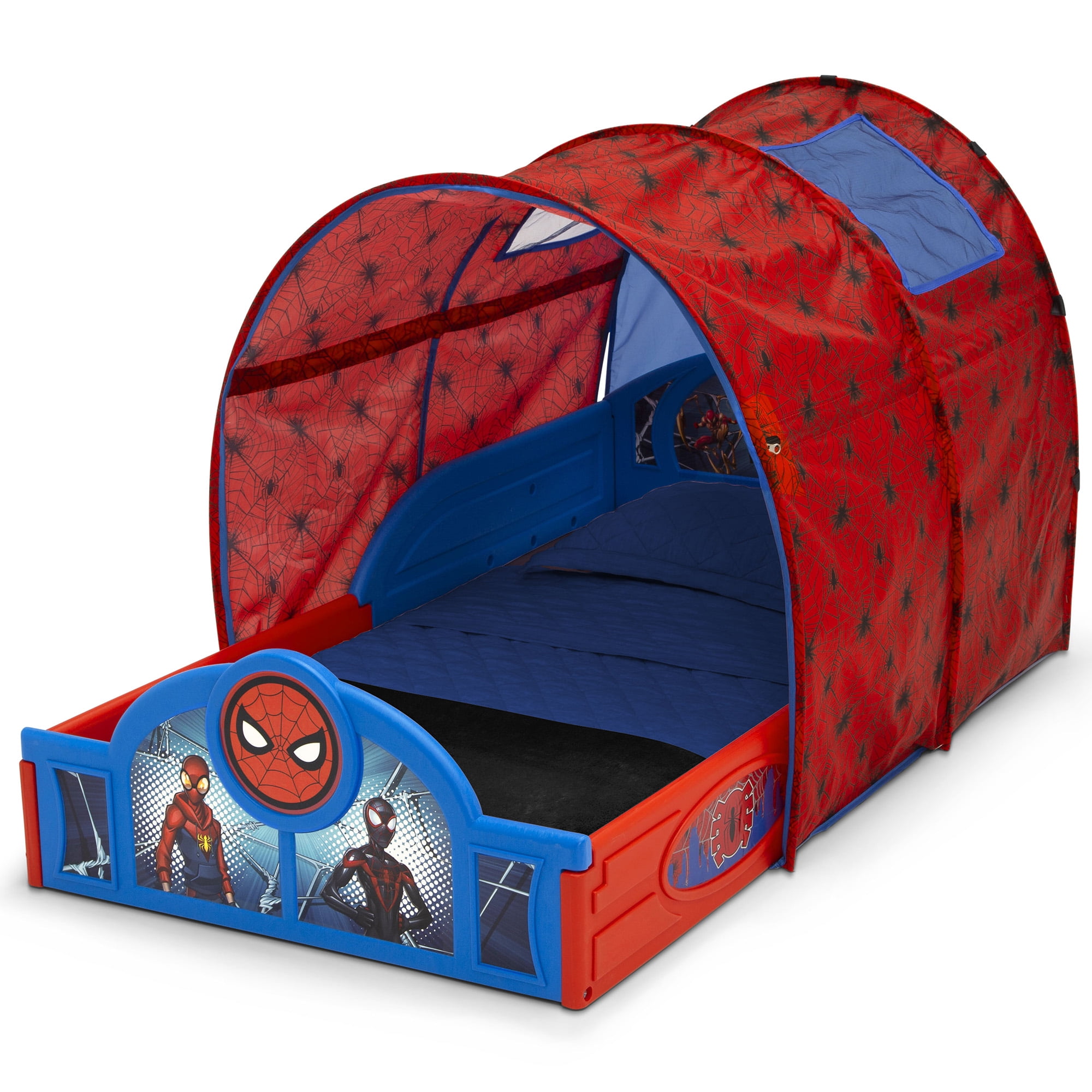 Marvel Spider-Man Sleep and Play Toddler Bed with Tent and Built-In Guardrails by Delta Children - Image 5
