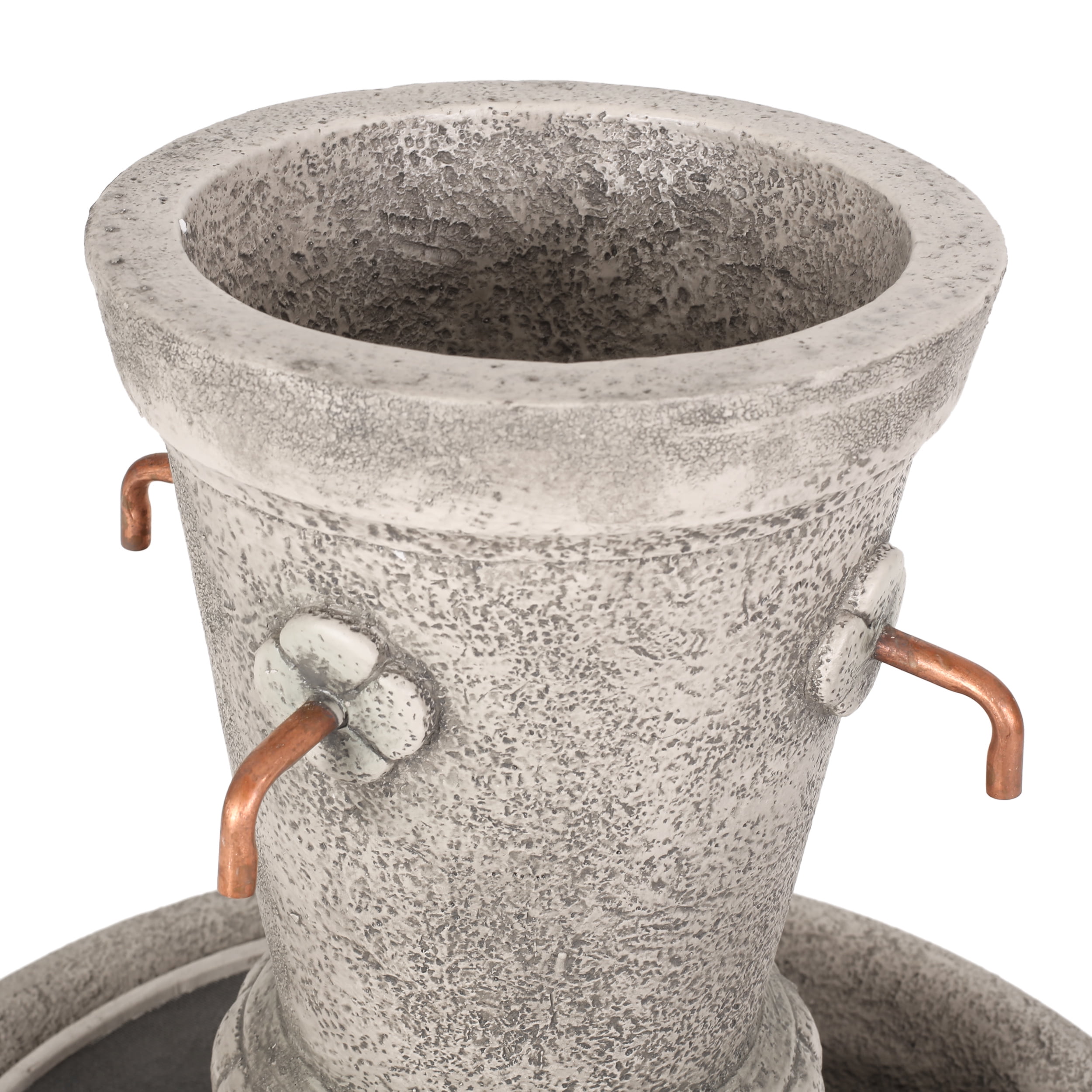 Noble House Shaffer Outdoor 4 Spout Fountain, Light Brown - Image 4