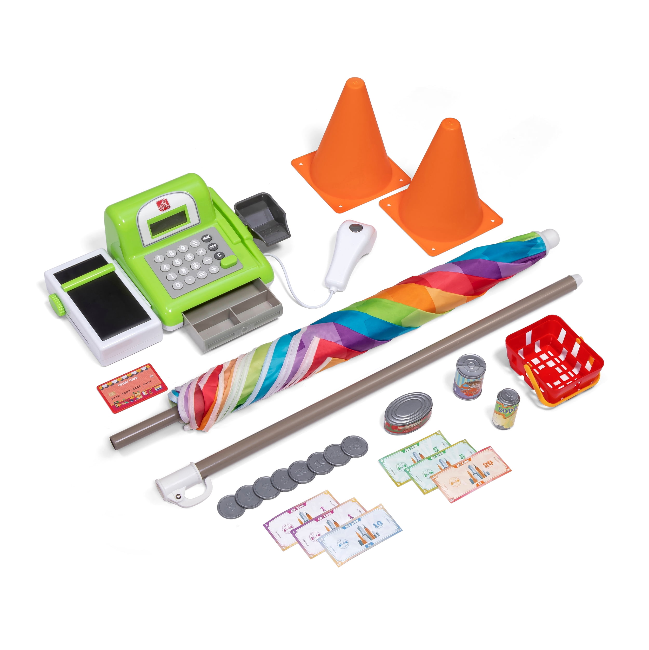 Step2 Stop & Go Market Blue Outdoor Playhouse and Kids Playset with Umbrella - Image 27