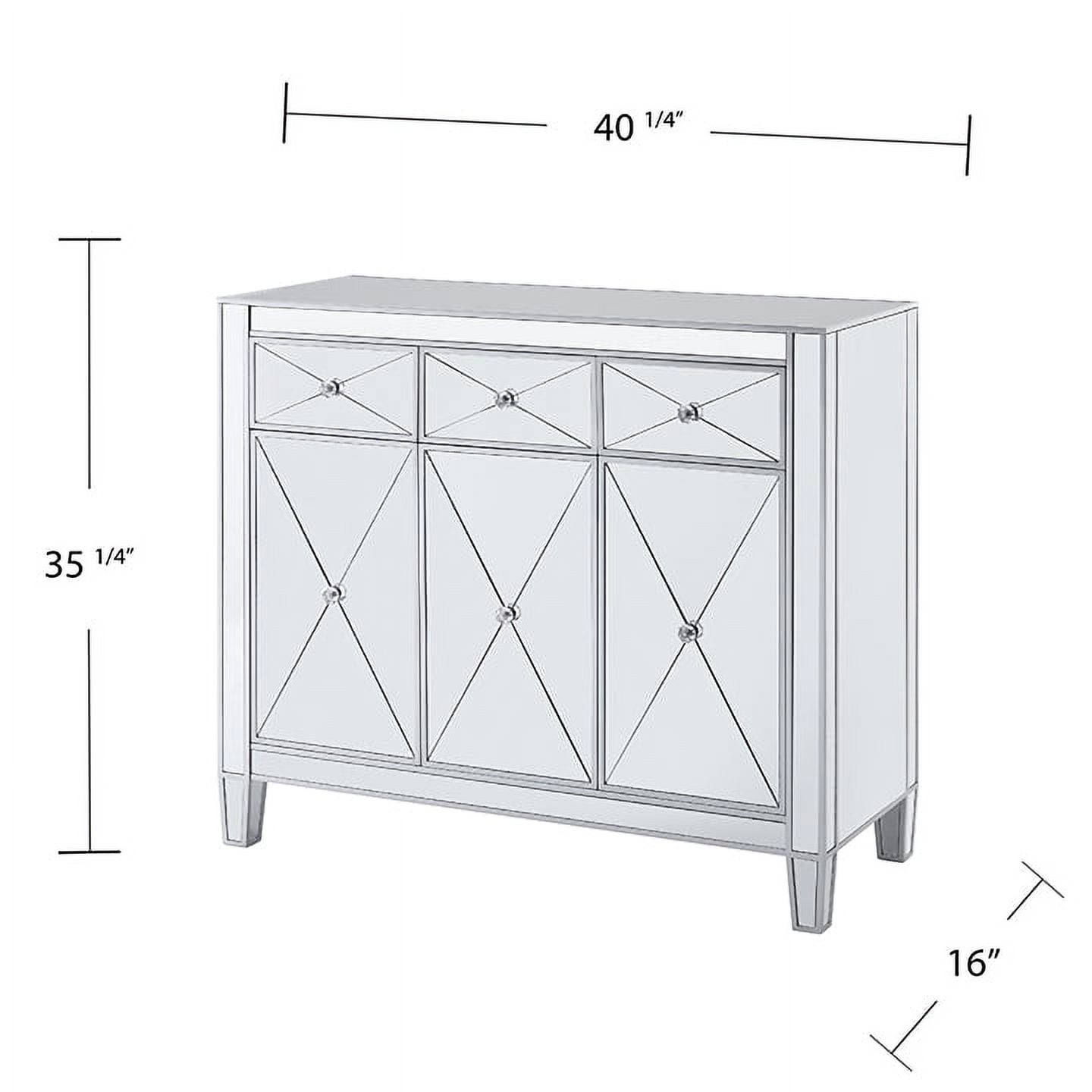 SEI Furniture Mirage 3-Door Mirrored Cabinet 40.25 x 35.5 - Image 12