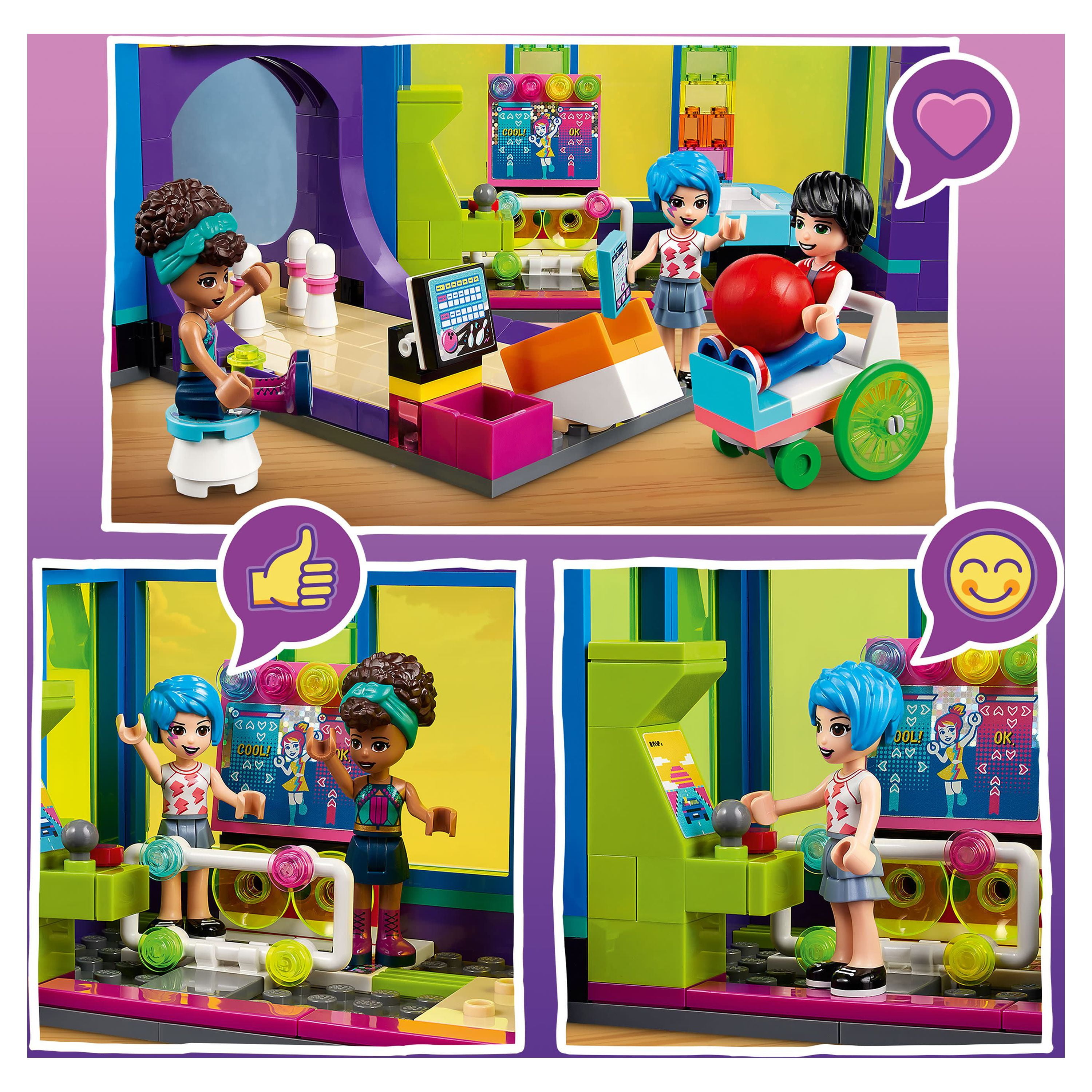 LEGO Friends Roller Disco Arcade Set 41708, Toy Bowling Game, Includes Andrea Mini-Doll, Perfect Birthday Present for Kids, Girls, and Boys Ages 7 and Up, Playset Encourages Creative Play - Image 5