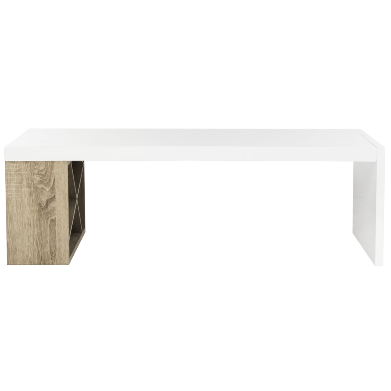 SAFAVIEH Carlton Modern Scandinavian Side Storage Lacquer Coffee Table, White - Image 3