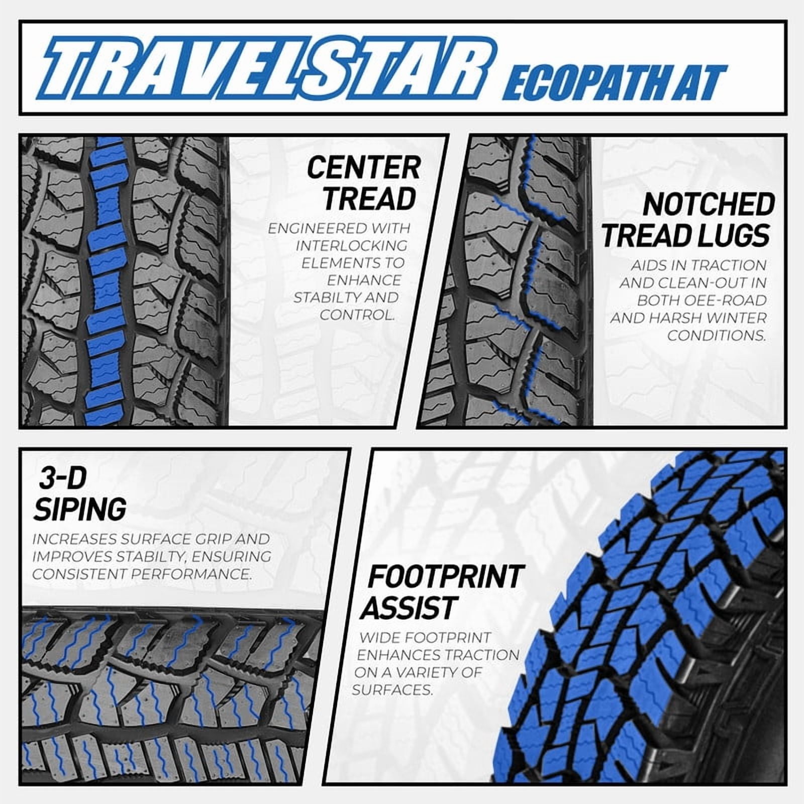 Travelstar EcoPath A/T LT235/85R16 10 Ply Load Range E 120R SUV Light Truck All Terrain Tire 235/85/16(Tire Only) - Image 2