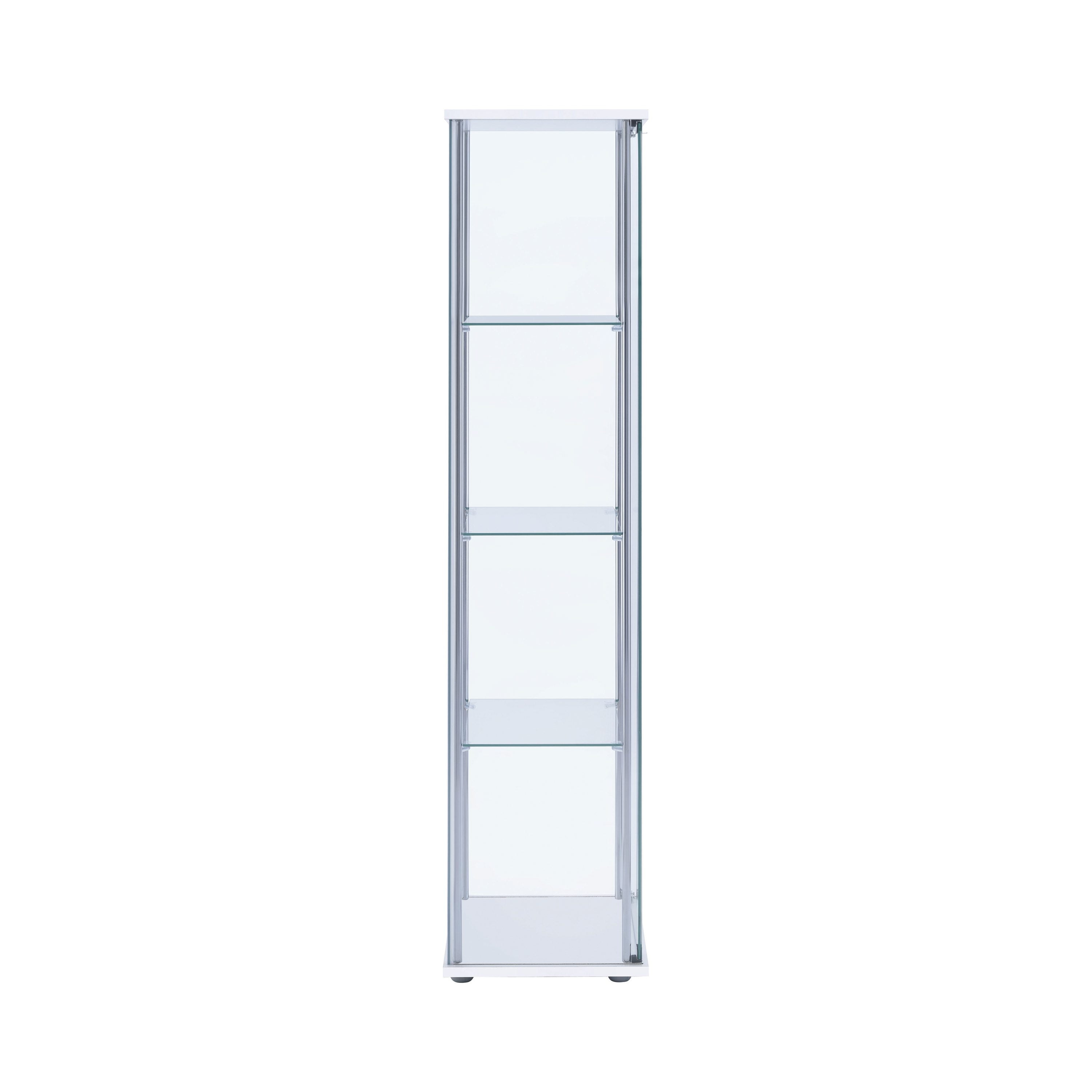 Rectangular 4-shelf Curio Cabinet White and Clear - Image 3