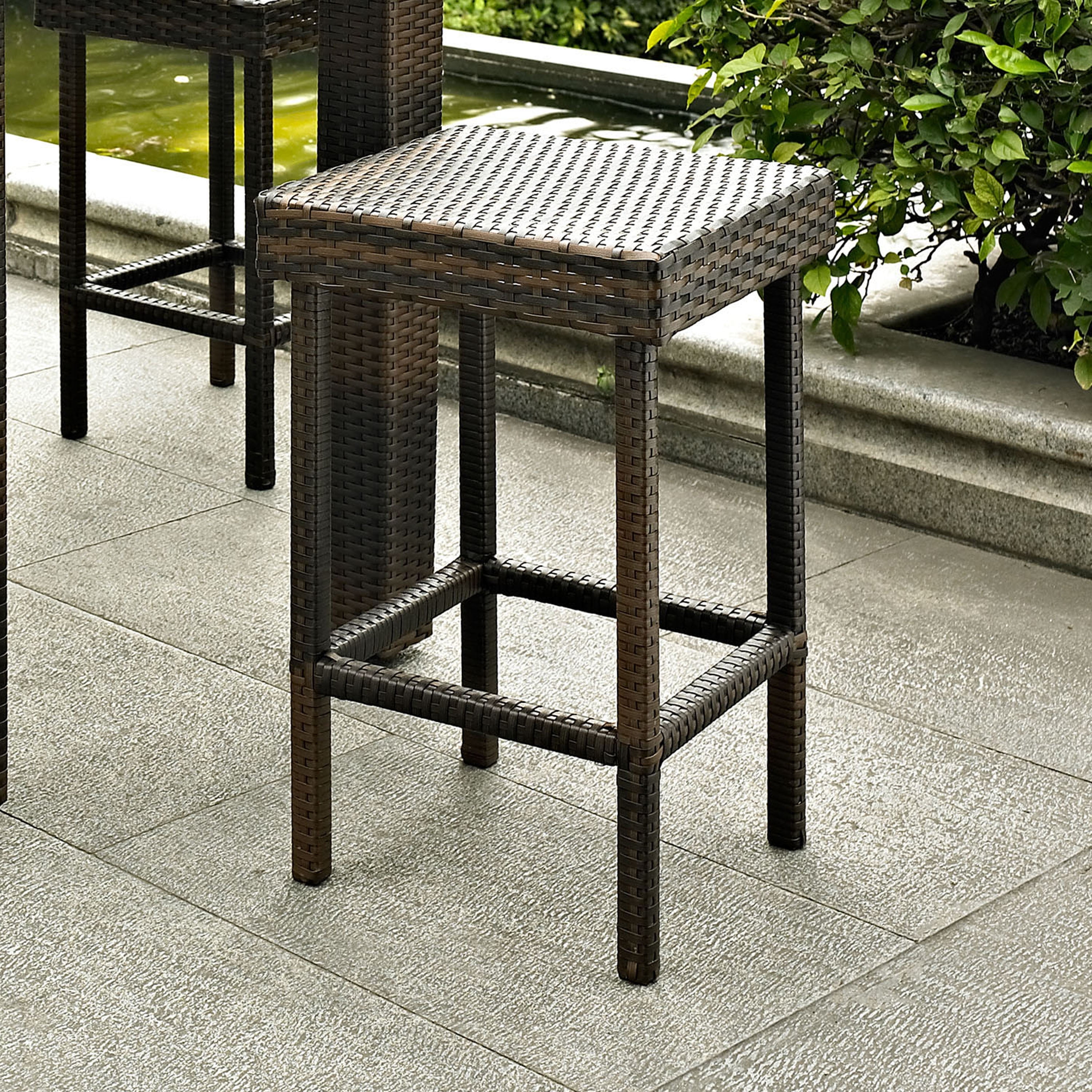 Crosley Furniture Palm Harbor Wicker Counter Height Outdoor Bar Stools, Set of 2, for Backyard, Patio, Deck - Image 8