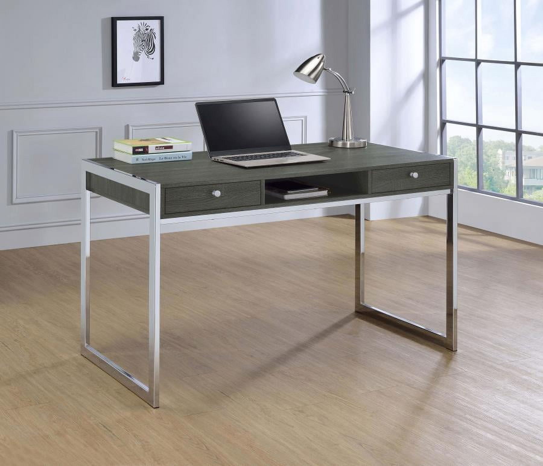 Coaster Contemporary Chrome Desk - Image 2