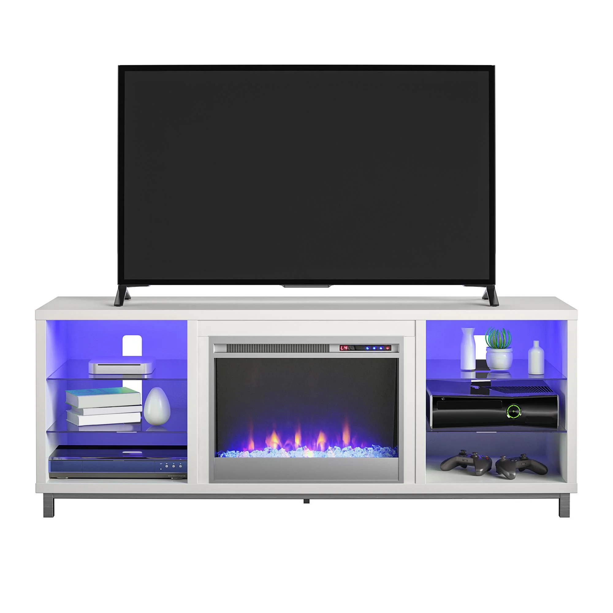 Lumina Fireplace TV Stand for TVs up to 70", White - Image 4