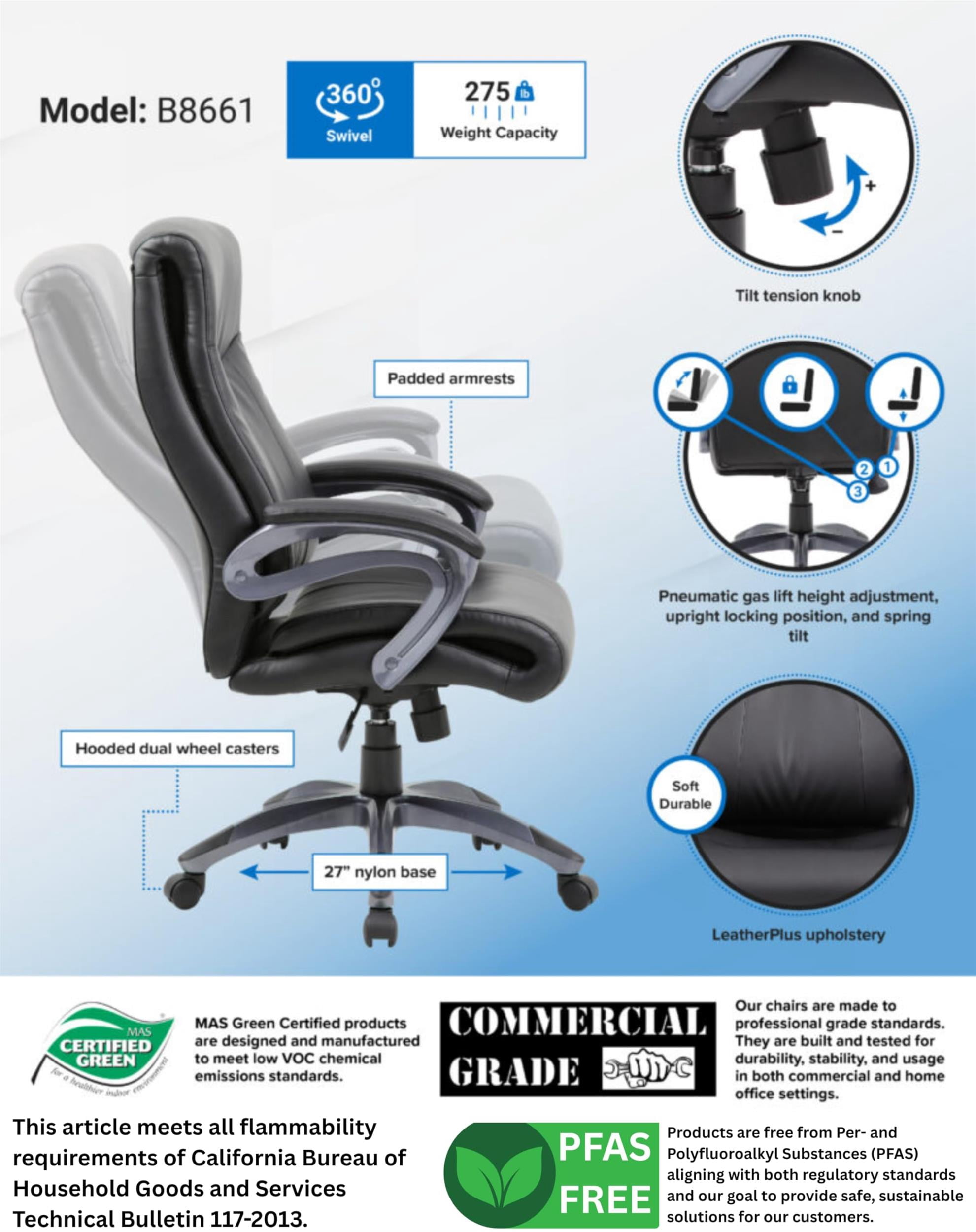 Boss Office Products B8661 Executive Chairs - Image 3