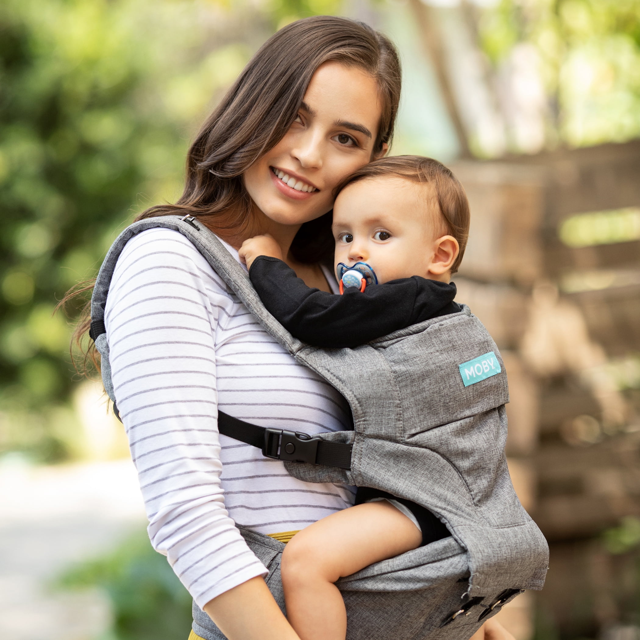 Moby Wrap 2-in-1 Baby Carrier + Hip Seat in Grey - Image 9