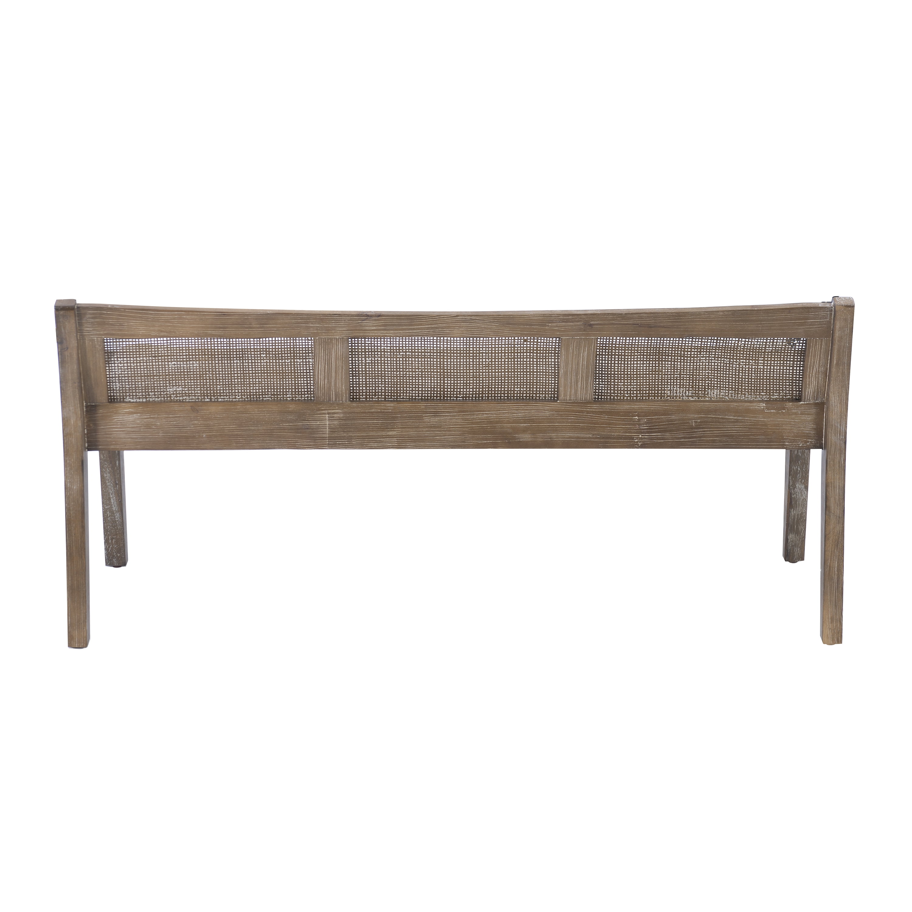 Powell Tramore Upholstered Bench with Rattan Cane Back, Mid Tone Brown/Beige - Image 9