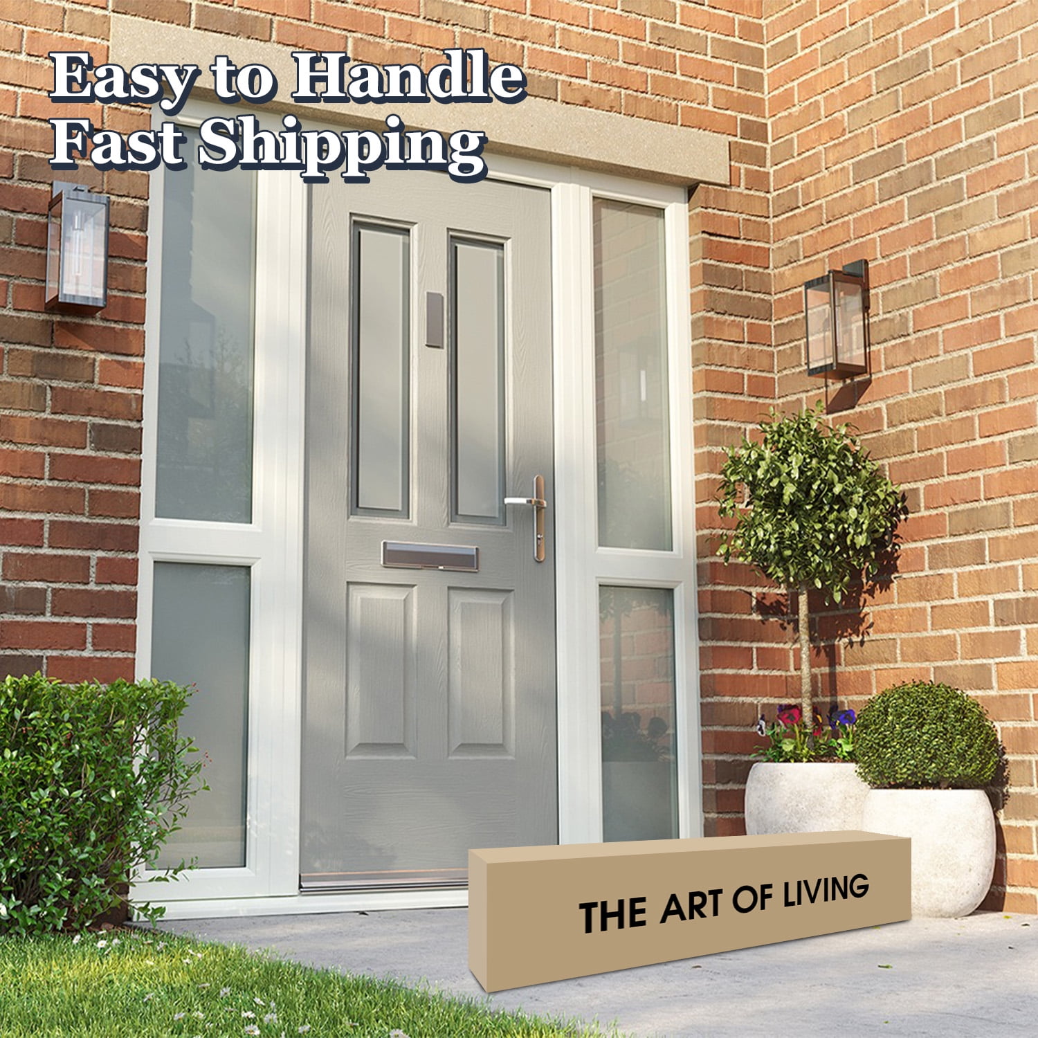 Allewie Queen Size Platform Bed Frame with Fabric Upholstered Headboard, No Box Spring Needed, Dark Grey - Image 6