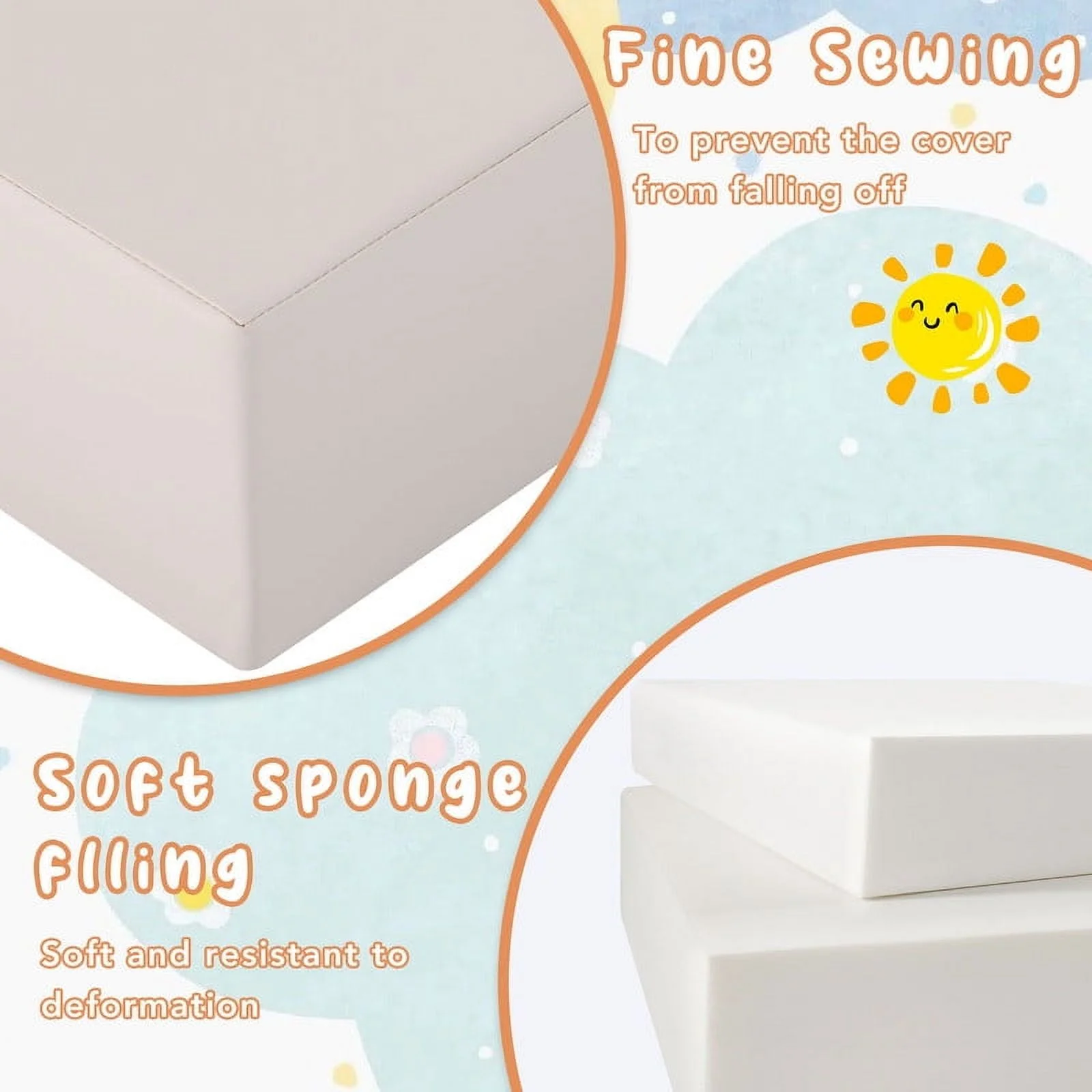 Aukfa 6-Piece Kids Climbing Toys, Baby Climber Blocks for Toddlers, Foam Play Gym Climbing Structures for Indoor Climb - Earth Tone - Image 6