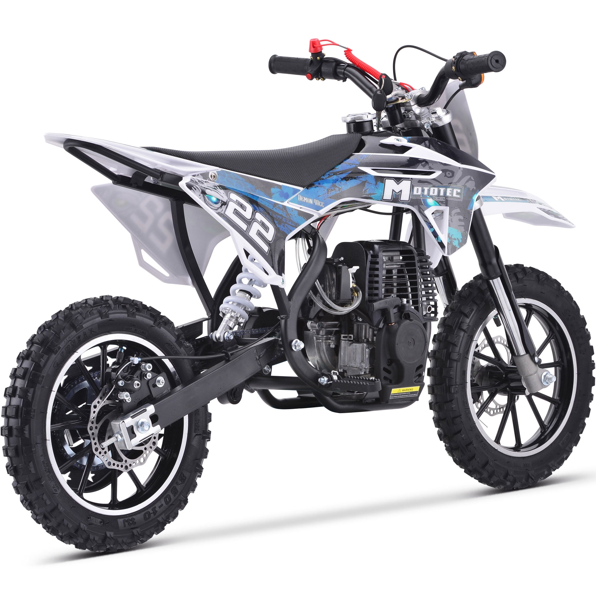 MotoTec 40cc Demon Kids Gas Dirt Bike 4-Stroke Motorcycle Pit Bike Blue - Image 6