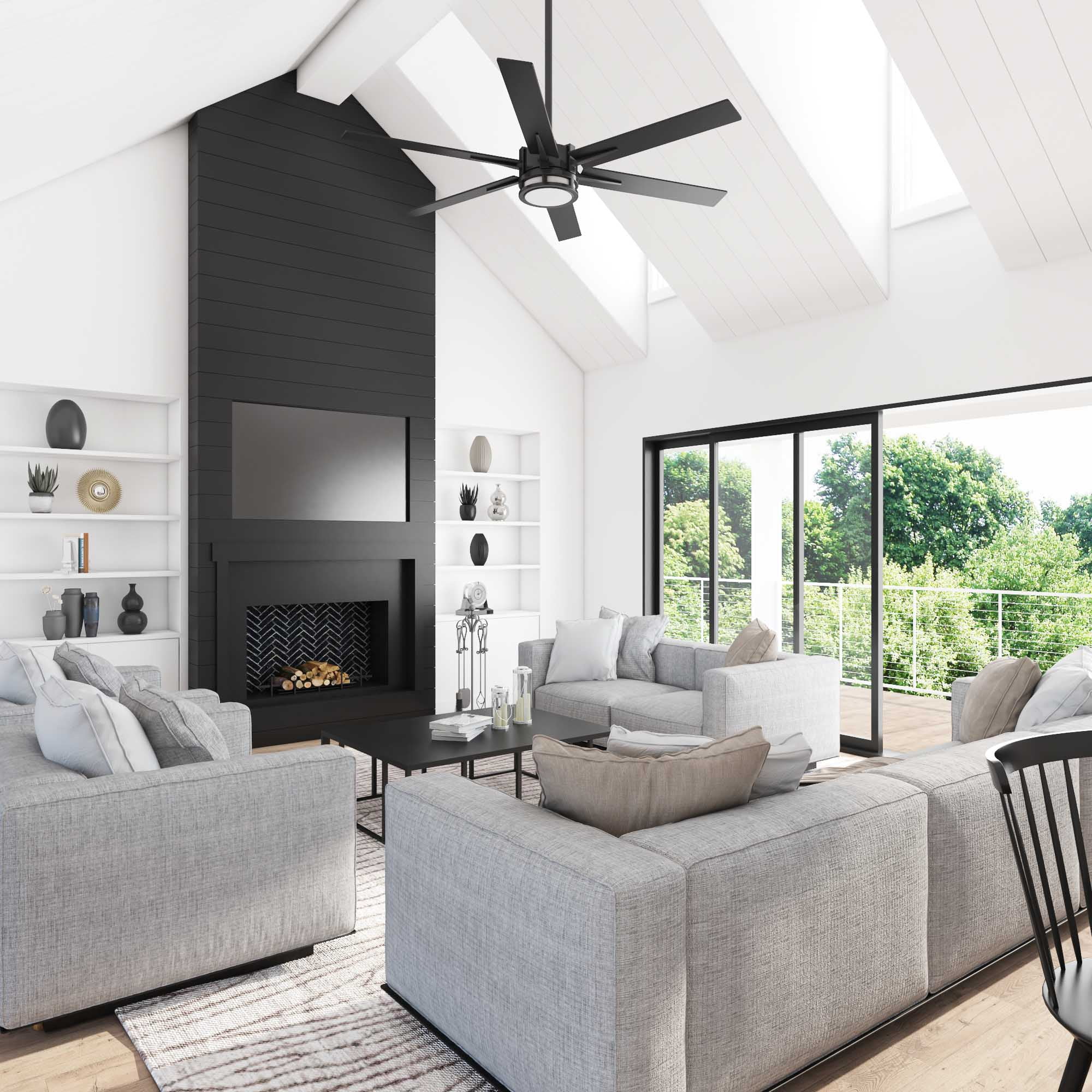 Better Homes & Gardens 56" Black Large Indoor Ceiling Fan with Color Changing Light 6 Blades Remote and Reverse Airflow - Image 13