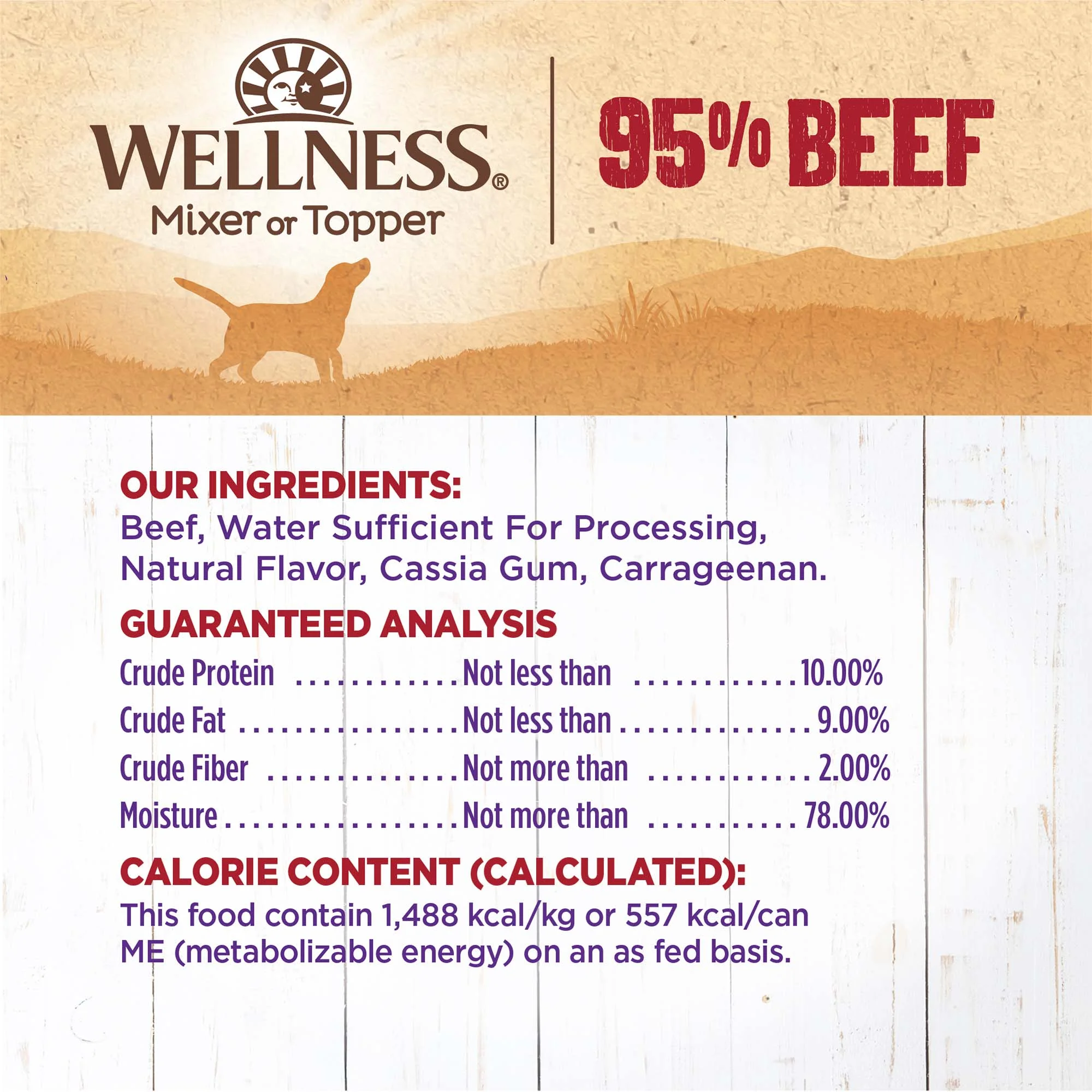 Wellness 95% Beef Natural Wet Grain Free Canned Dog Food, 13.2-Ounce Can (Pack of 12) - Image 8