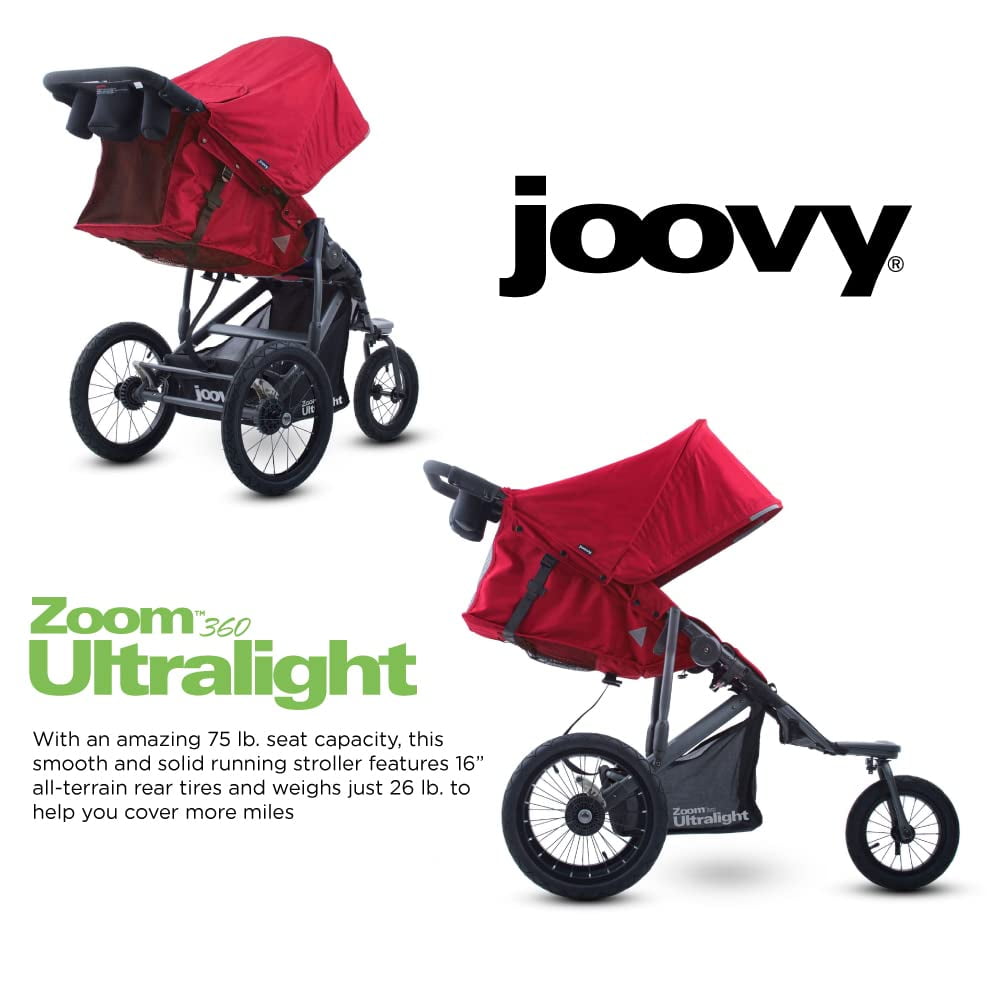 joovy Zoom 360 Ultralight Jogging Stroller, Red - Image 5