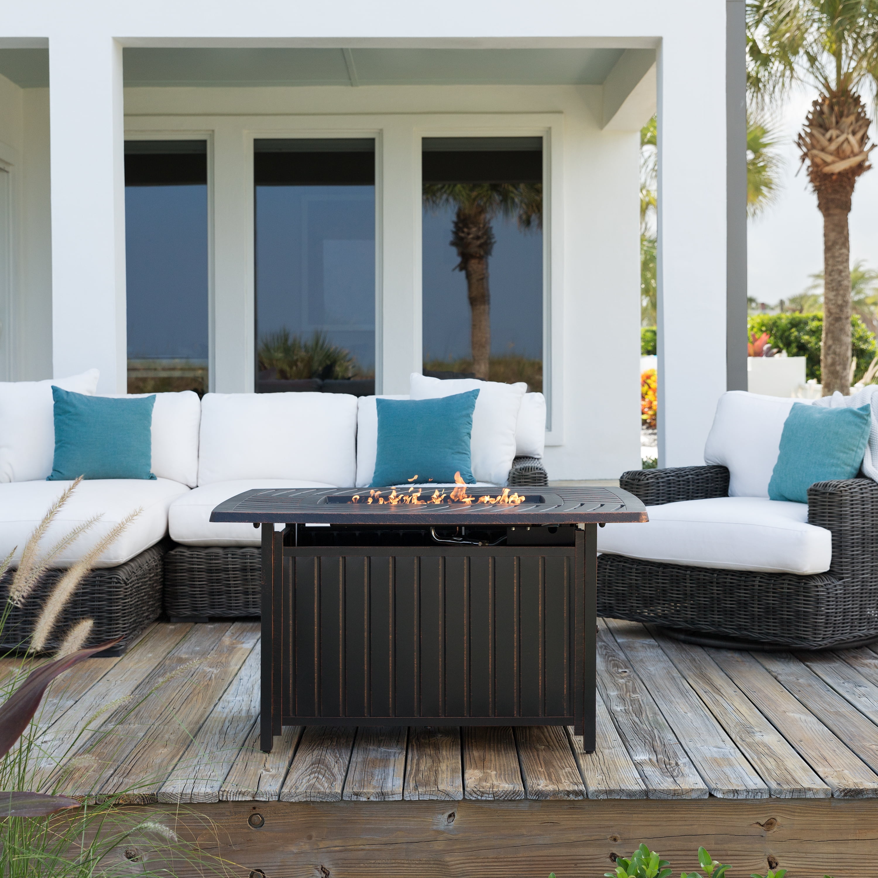 Bravos Rectangle Aluminum LPG Fire Pit - Image 4