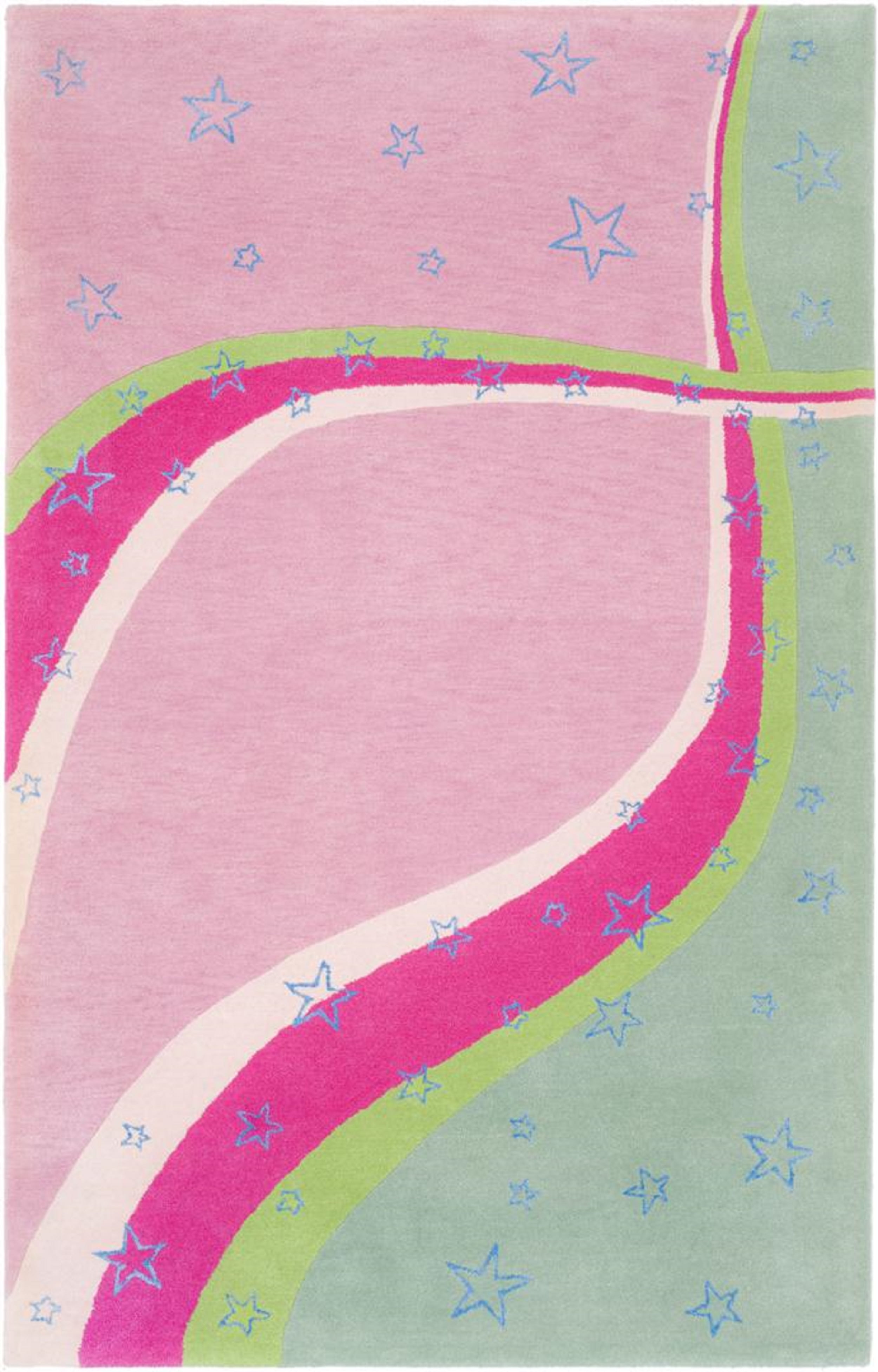 SAFAVIEH Kids Alyx Swirling Stars Area Rug, Green/Pink, 5' x 8' - Image 3