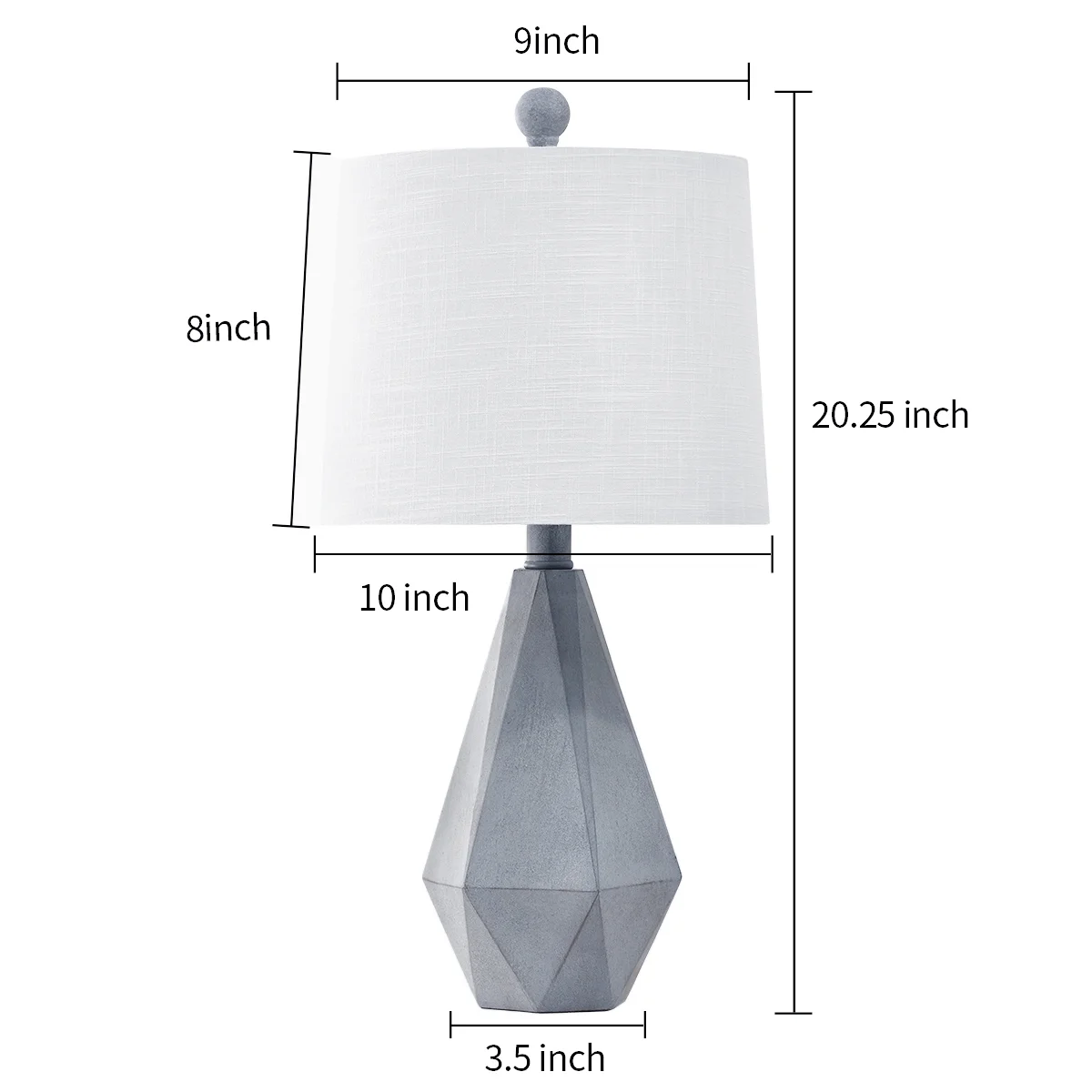 Oneach Farmhouse Table Lamps Set of 2 for Living Room Bedroom 20.25" Resin Bedside Nightstand Lamps with Linen Drum Shade - Image 2