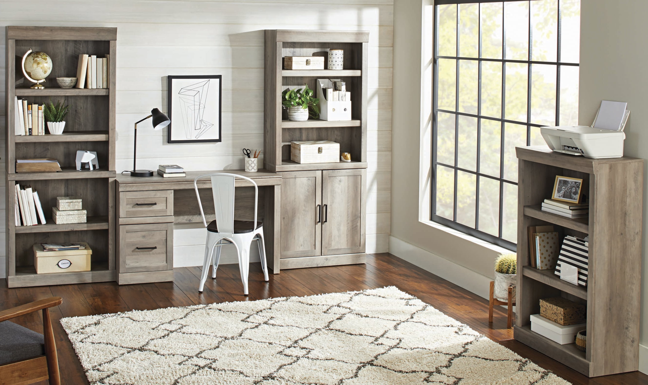 Better Homes & Gardens Glendale 5 Shelf Bookcase, Rustic Gray Finish - Image 2