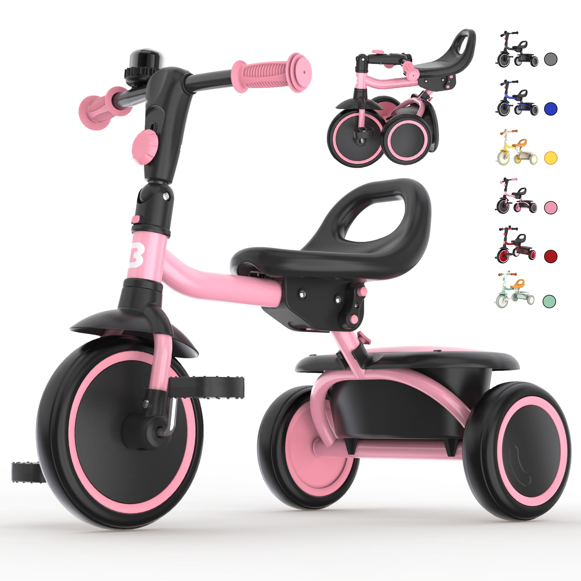 Besrey Toddler Tricycle for Ages 2-5 Years,Kids Trike for Girls and Boys with Bell,Toddler Bike Child Bicycles,Pink - Image 4