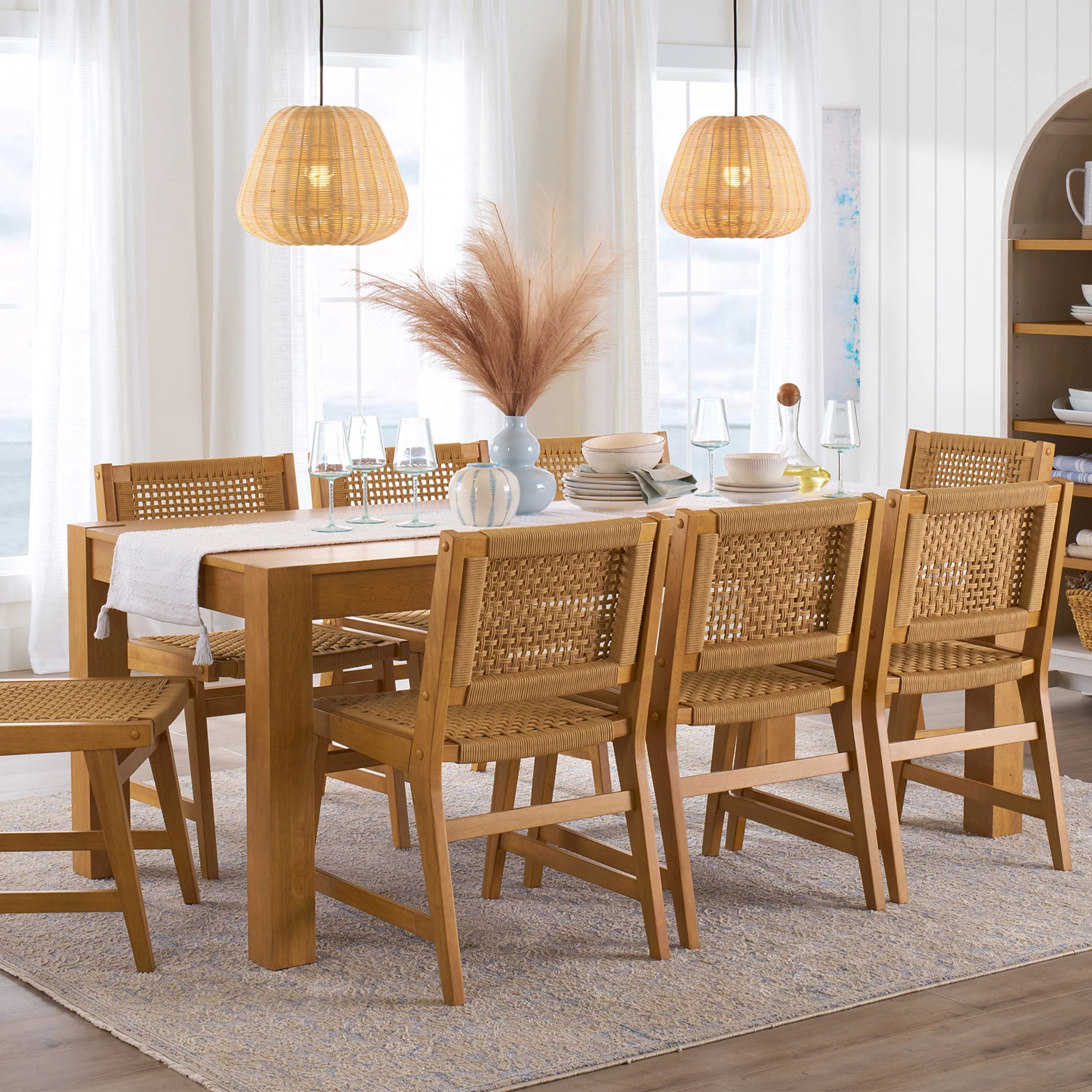 Better Homes & Gardens Bryant Solid Wood Extendable Dining Table, Light Honey Finish - Image 3