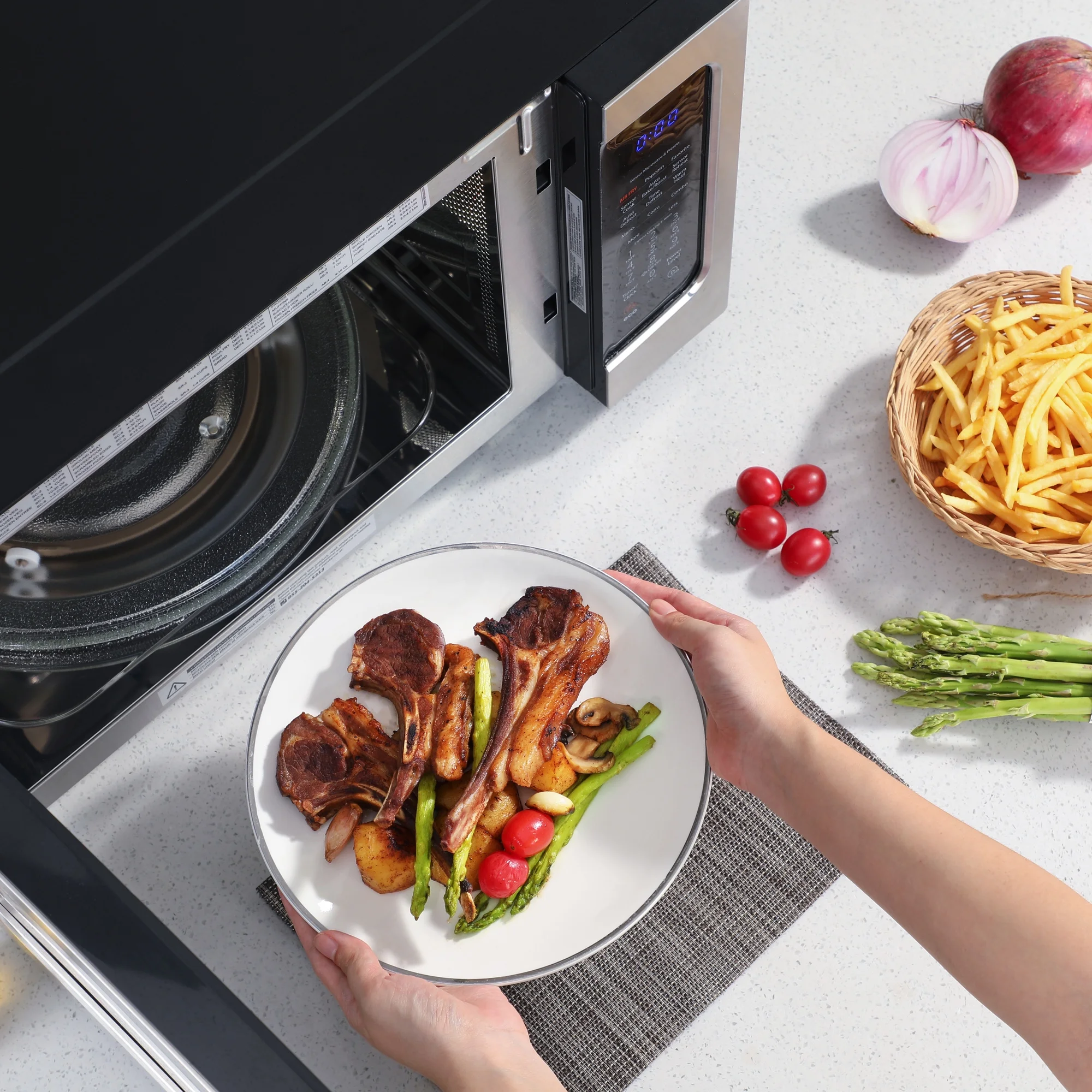 TOSHIBA 4-in-1, 1.5 cu. ft., Countertop Microwave Oven, Smart Sensor, 1000 Watts, ML-EC42P(SS), Stainless Steel - Image 5