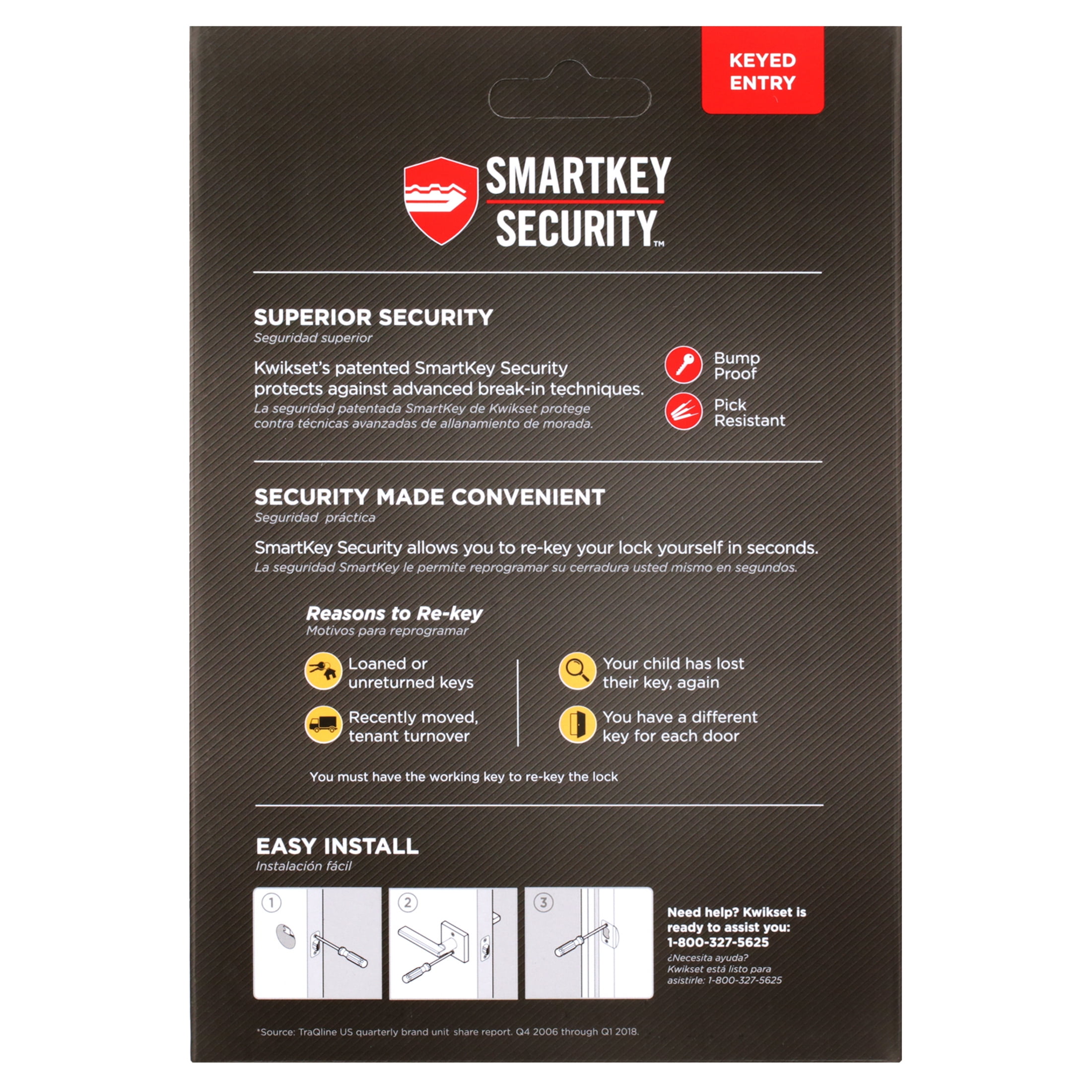 Kwikset Tustin Keyed Entry Lever Featuring Smartkey® in SN - Image 5