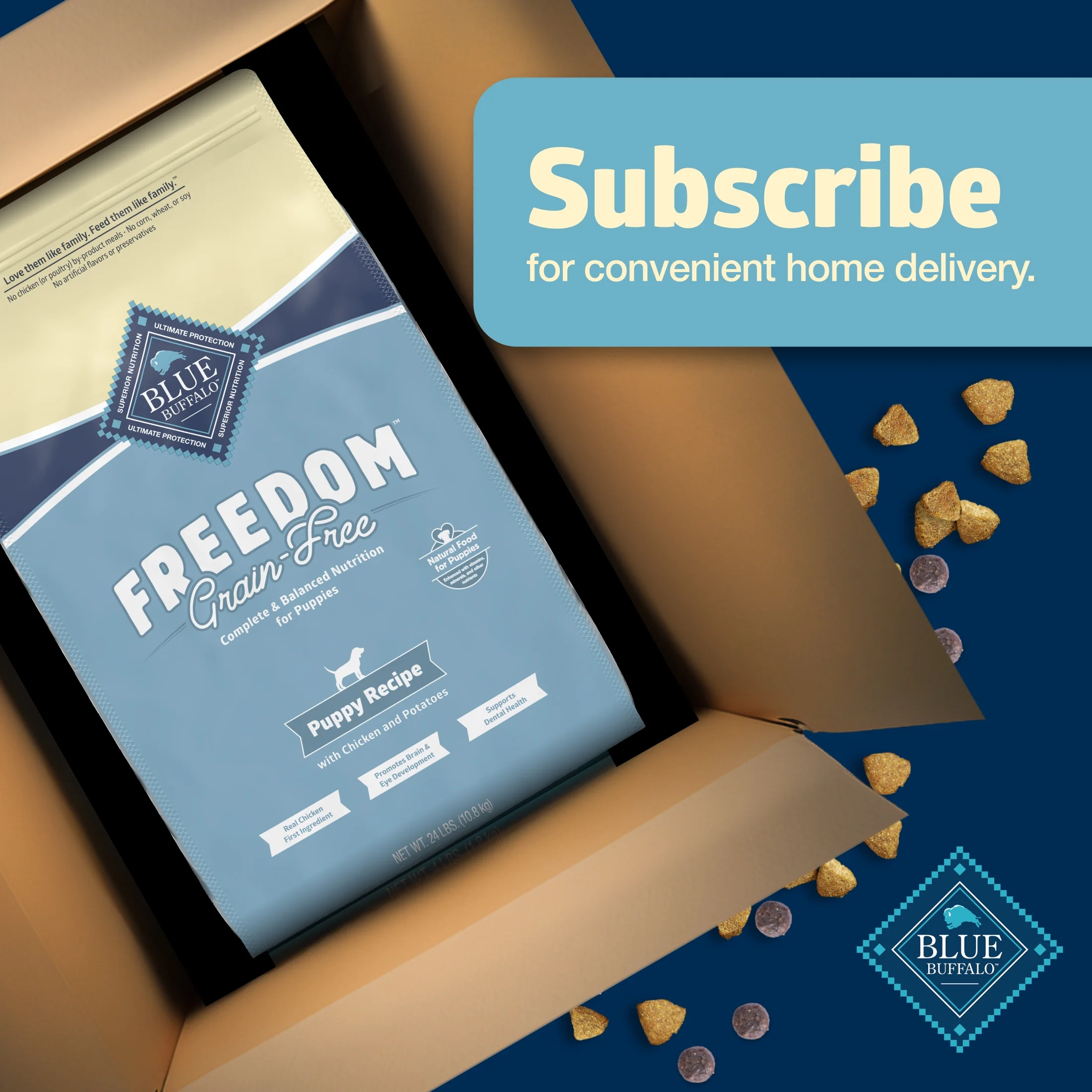 Blue Buffalo Freedom Grain-Free Puppy Dry Dog Food with DHA, Chicken & Potatoes, 24-lb. Bag - Image 10