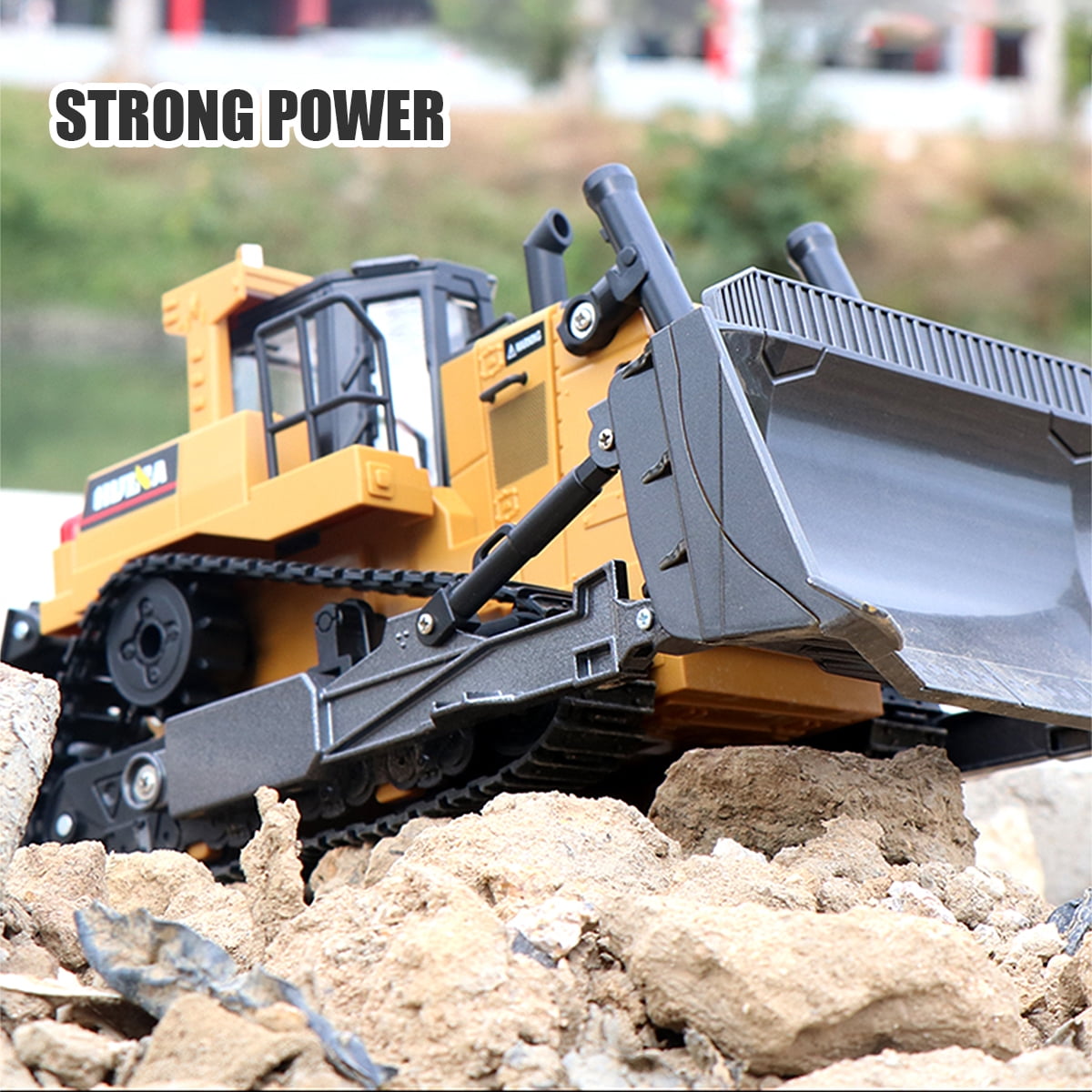 Fisca 1/16 Remote Control Bulldozer Toys for Kids, Children RC Dozer Front Loader Tractor Construction Vehicles - Image 3