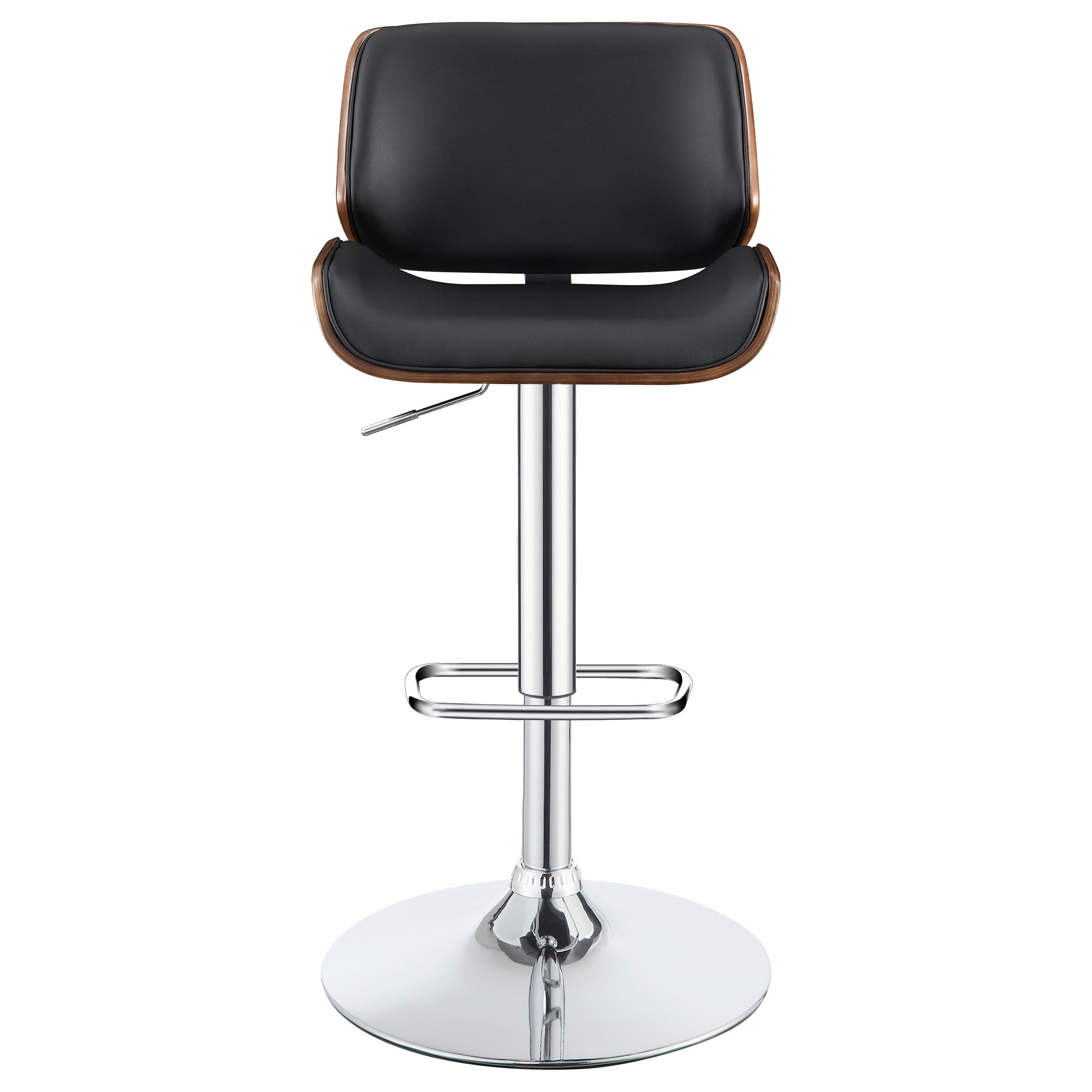 Folsom Upholstered Adjustable Bar Stool Black and Chrome - Image 11