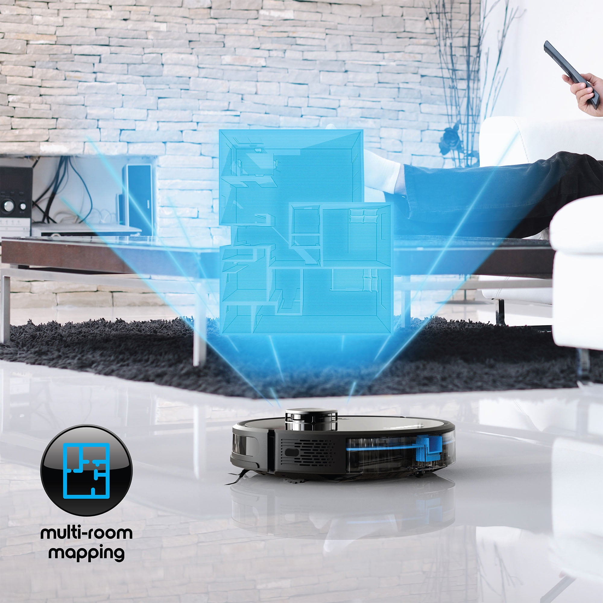 Ionvac OptiMax LiDAR Robovac, Multi-Surface Pet-Friendly Laser Mapping Robot Vacuum Cleaner with Wi-Fi and App Control, Model #9048 - Image 10