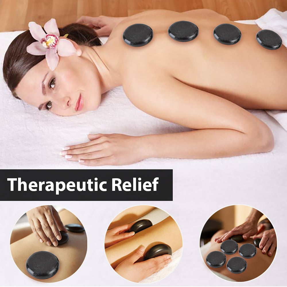 SereneLife PSLMSGST40 - Hot Stone Massage Kit - Portable Heated Rock Therapy System with Temperature Controller, Includes (12) Massaging Stones - Image 4