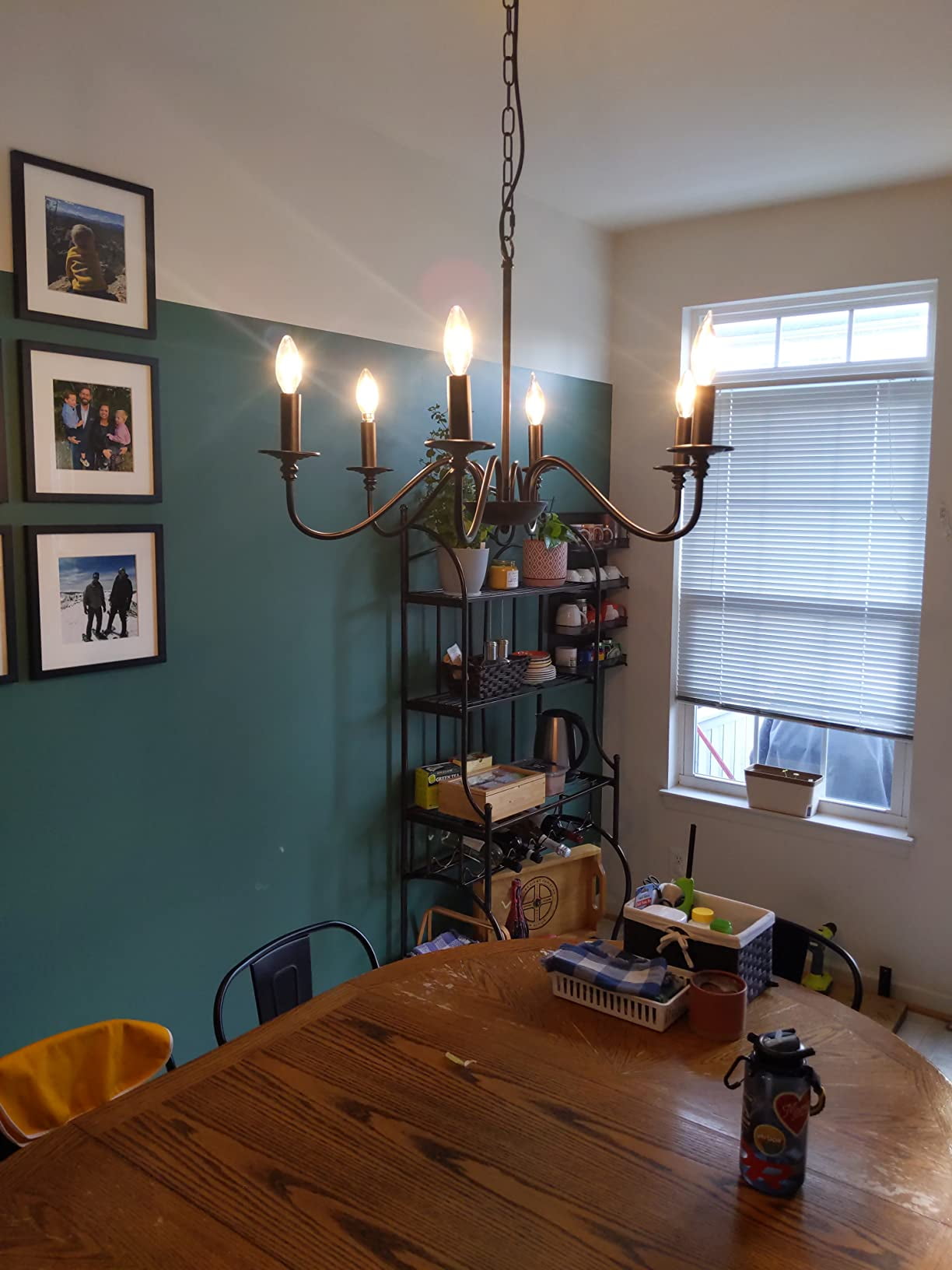 DingLiLighting 6 Light Farmhouse Chandelier Candle Stick Chandeliers Modern Black Pendant Light for Kitchen Island Industrial Iron Chandelier for Living Room Foyer Dining - Image 4