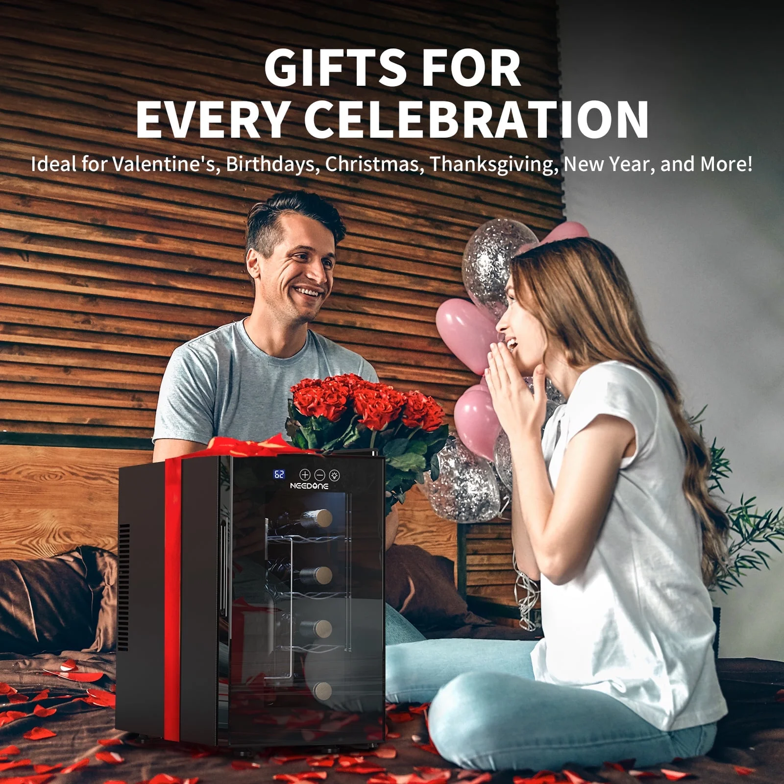 NEEDONE 8 Bottle Wine Cooler Refrigerator, Thermoelectric Wine Fridge Cellar ,Rapid Cooling,Touch Control, Ultra-Quiet & Energy Efficient,For Red White and Sparkling Wine ,Gifts for Women Men - Image 10