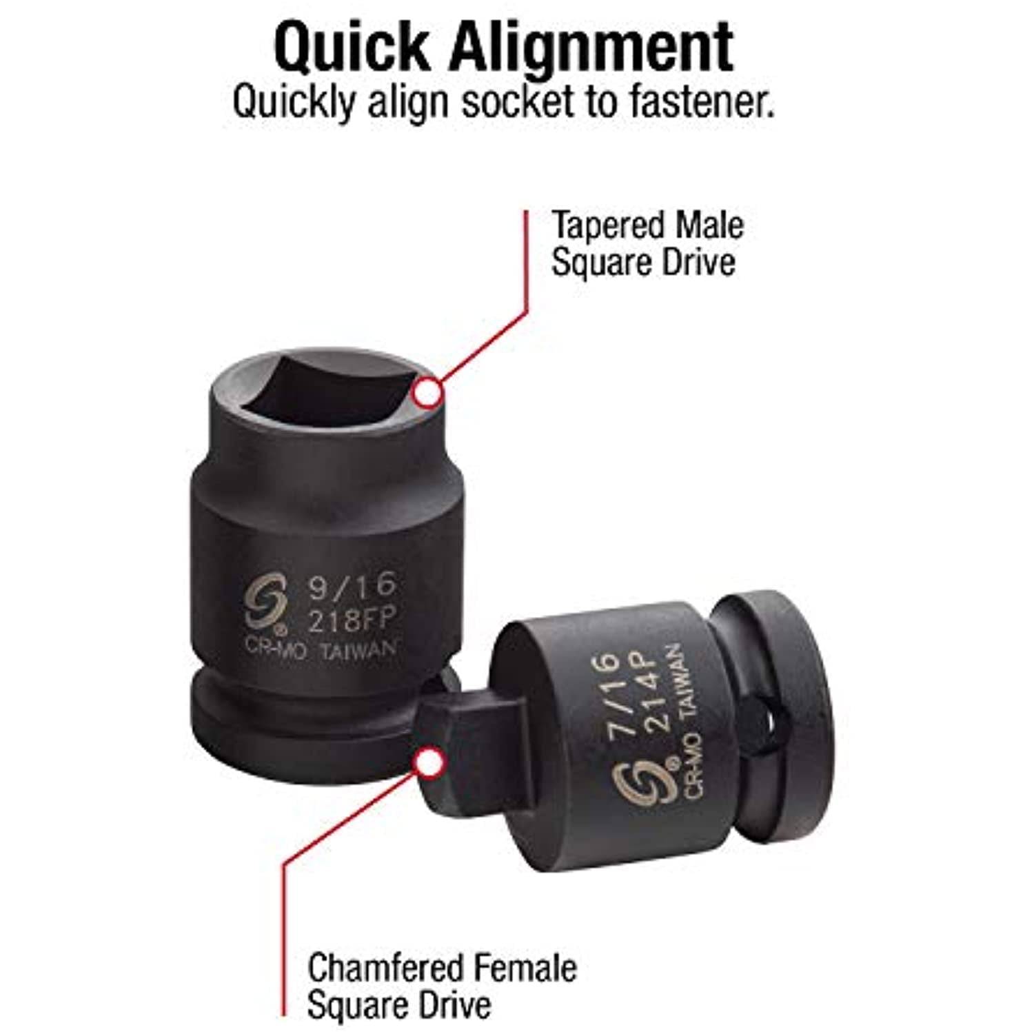 Sunex 2841 8-Piece 1/2 in. Drive Pipe Plug Impact Socket Set - Image 12