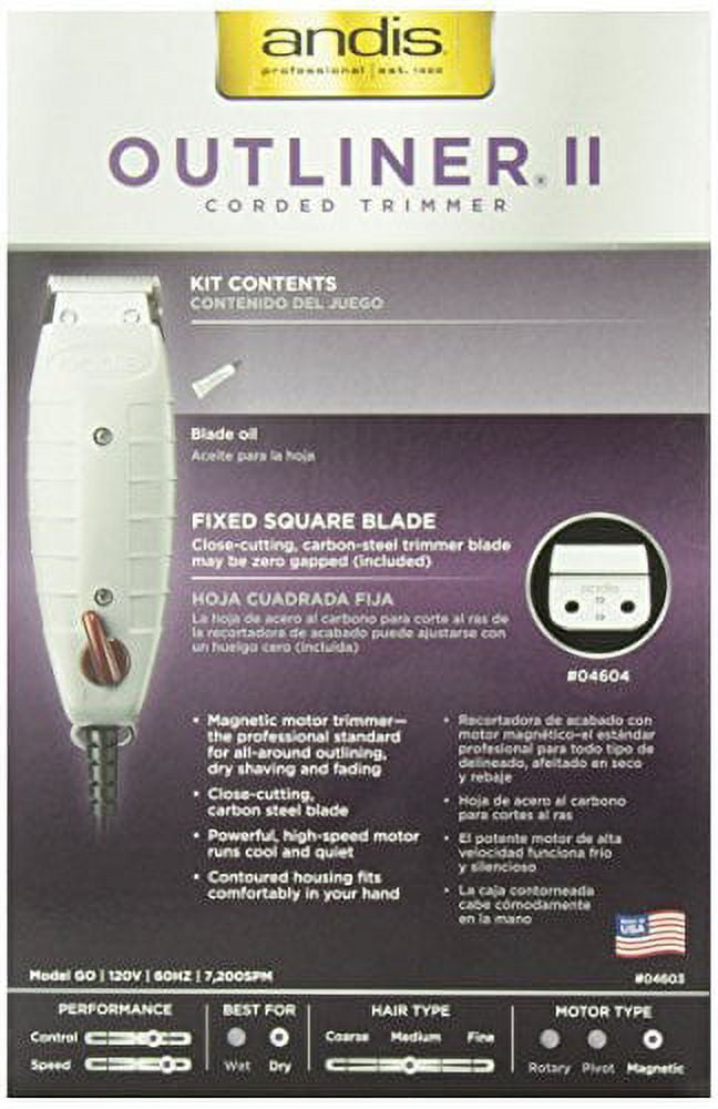 Andis Professional Outliner II Personal Trimmer, Gray (04603) - Image 3