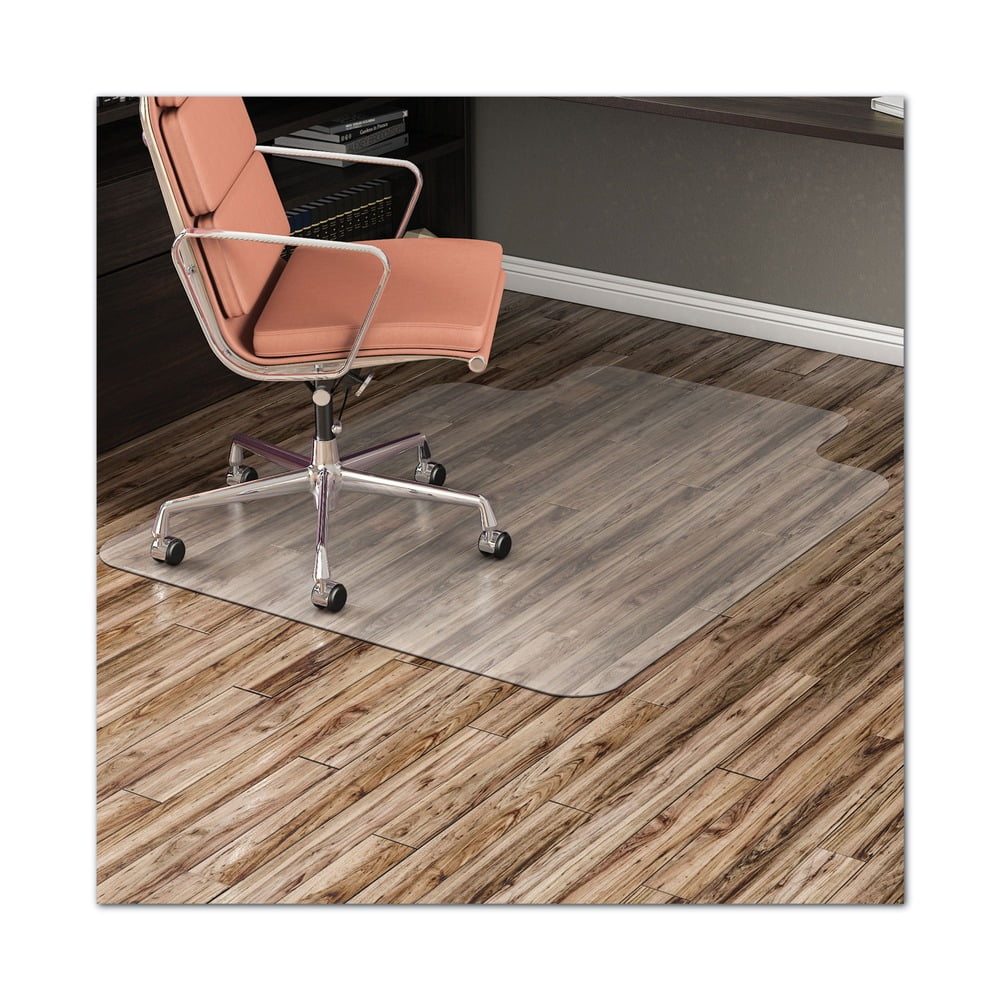 deflecto EconoMat All Day Use Chair Mat for Hard Floors, Flat Packed, 45 x 53, Wide Lipped, Clear - Image 2