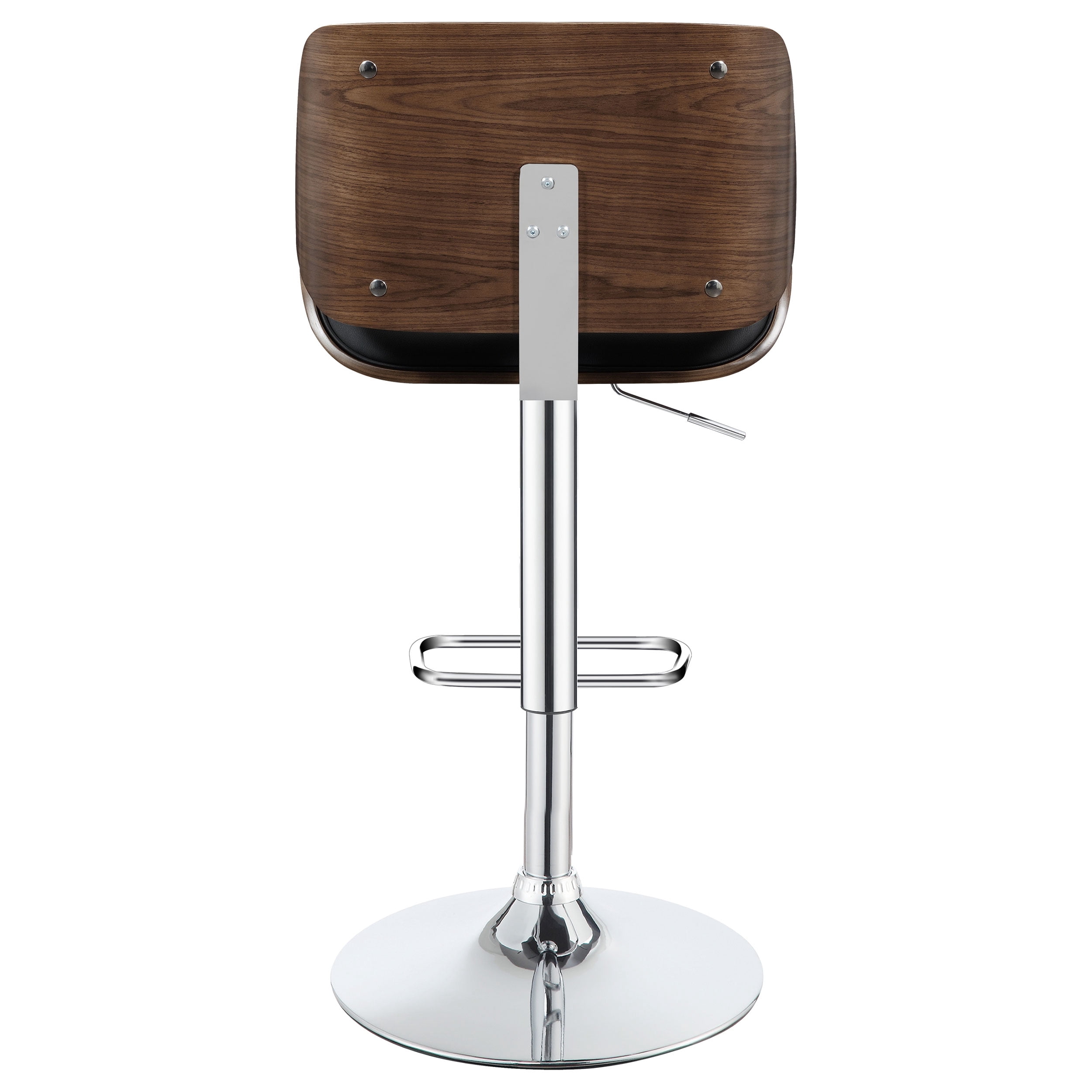 Folsom Upholstered Adjustable Bar Stool Black and Chrome - Image 8