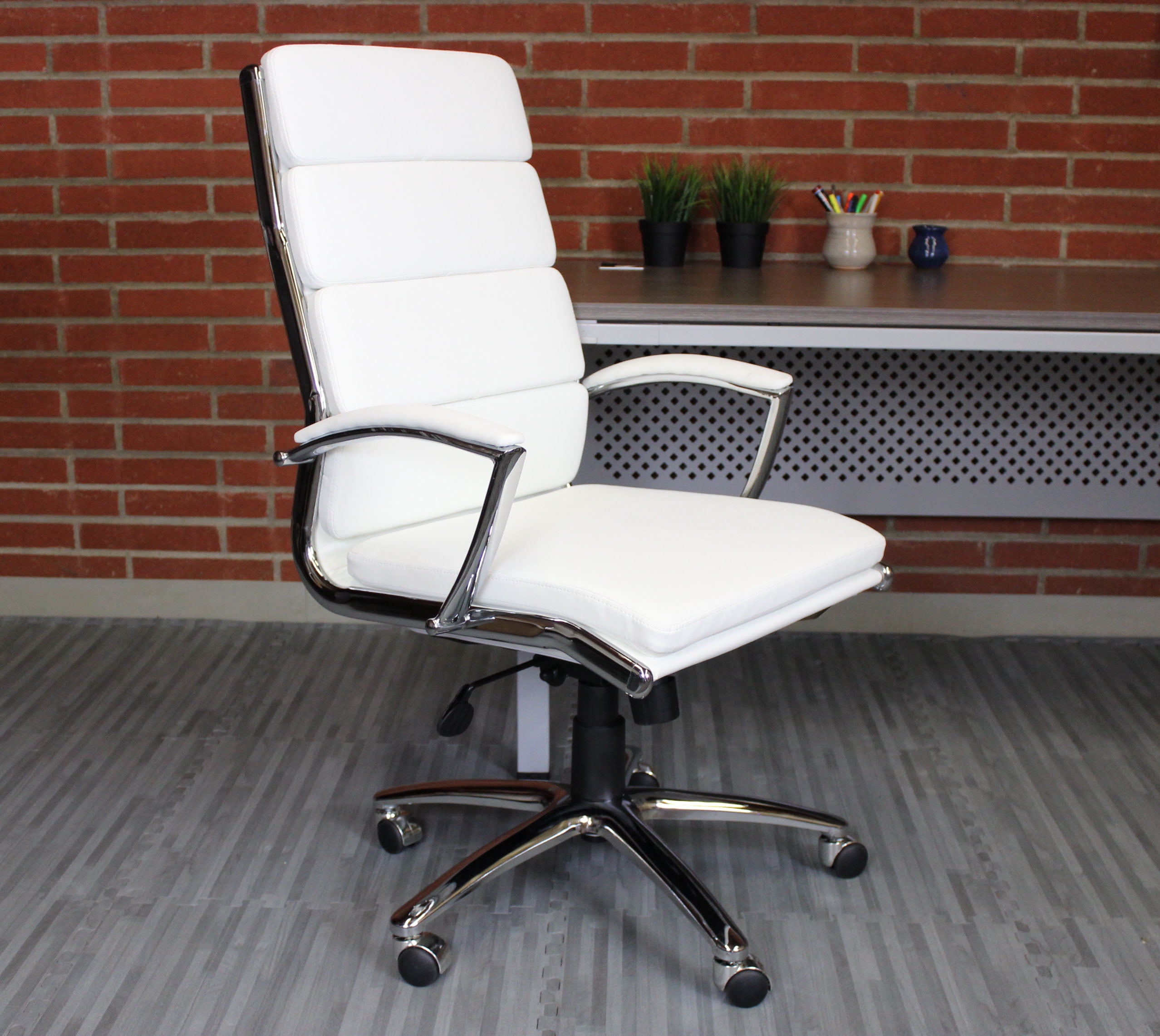 Boss Office Products Executive CaressoftPlus Chair with Metal Chrome Finish - Image 5