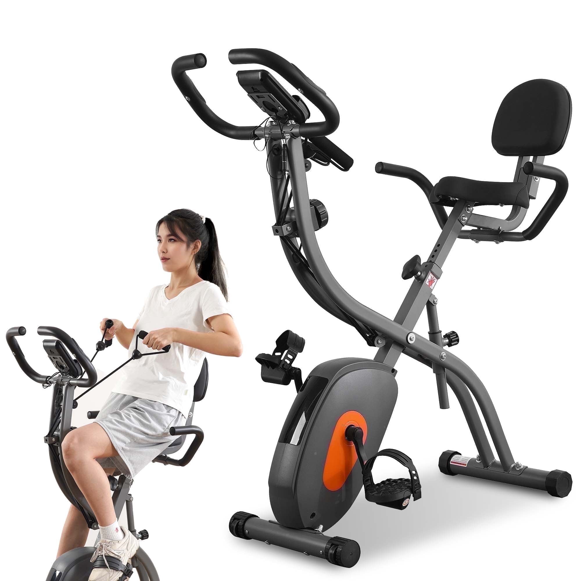 Naipo Folding Exercise Bike 4 in 1 Magnetic Stationary Recumbent Bike 10 Level Resistance for Home Use with Arm Resistance Bands - Image 10