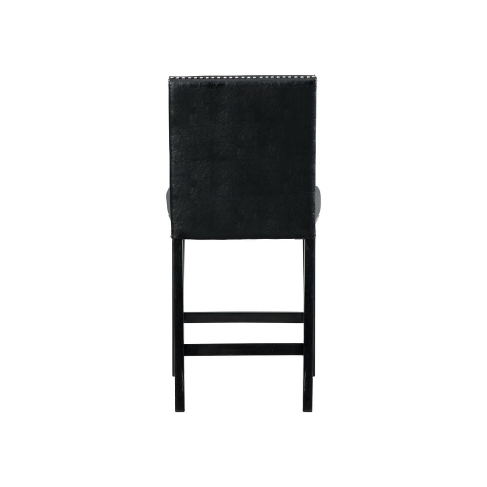 Belen Kox Picket House Furnishings Pia Faux Leather Counter Height Side Chair Set in Black - Image 4